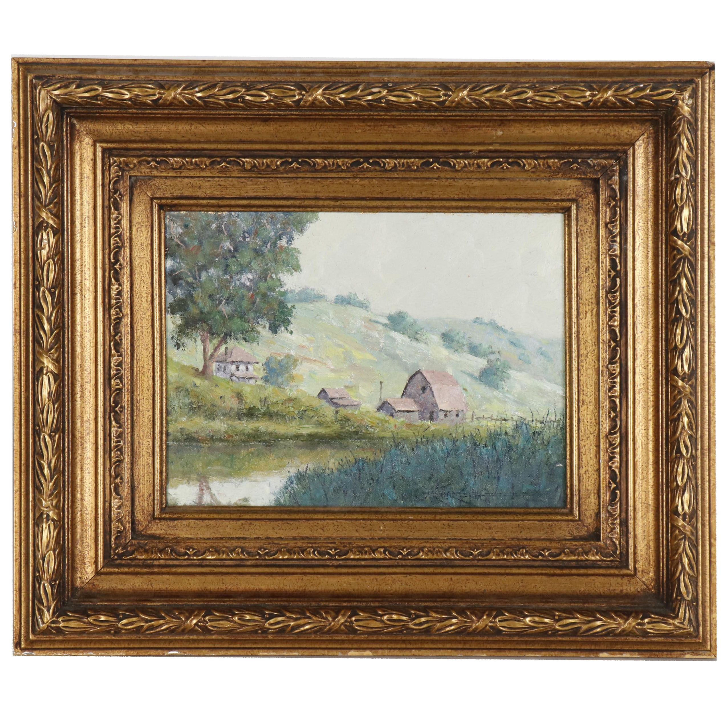 Gary Hartenhoff Oil Painting of a Farm Landscape