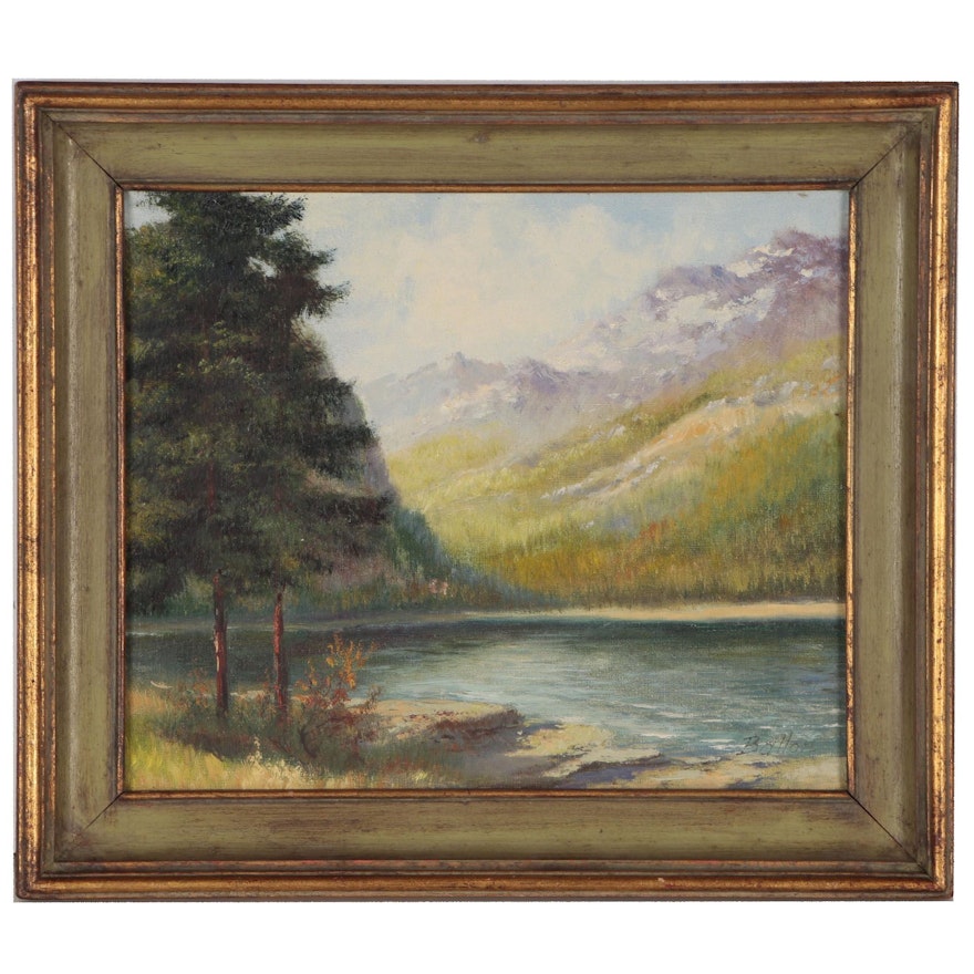 Oil Landscape Painting, Mid to Late 20th Century