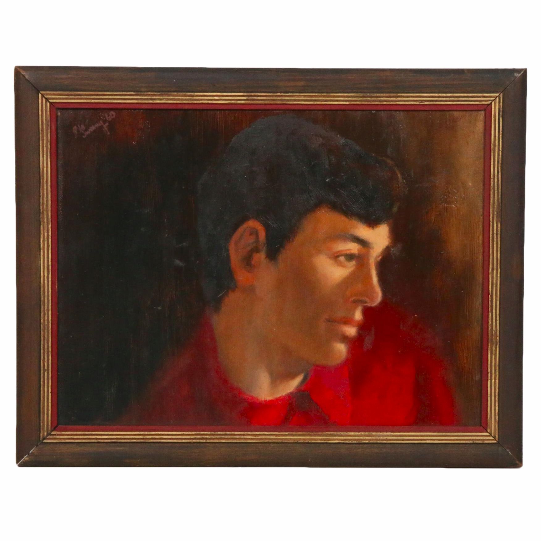 Paul Sweany Portrait of Man Oil Painting, 1960