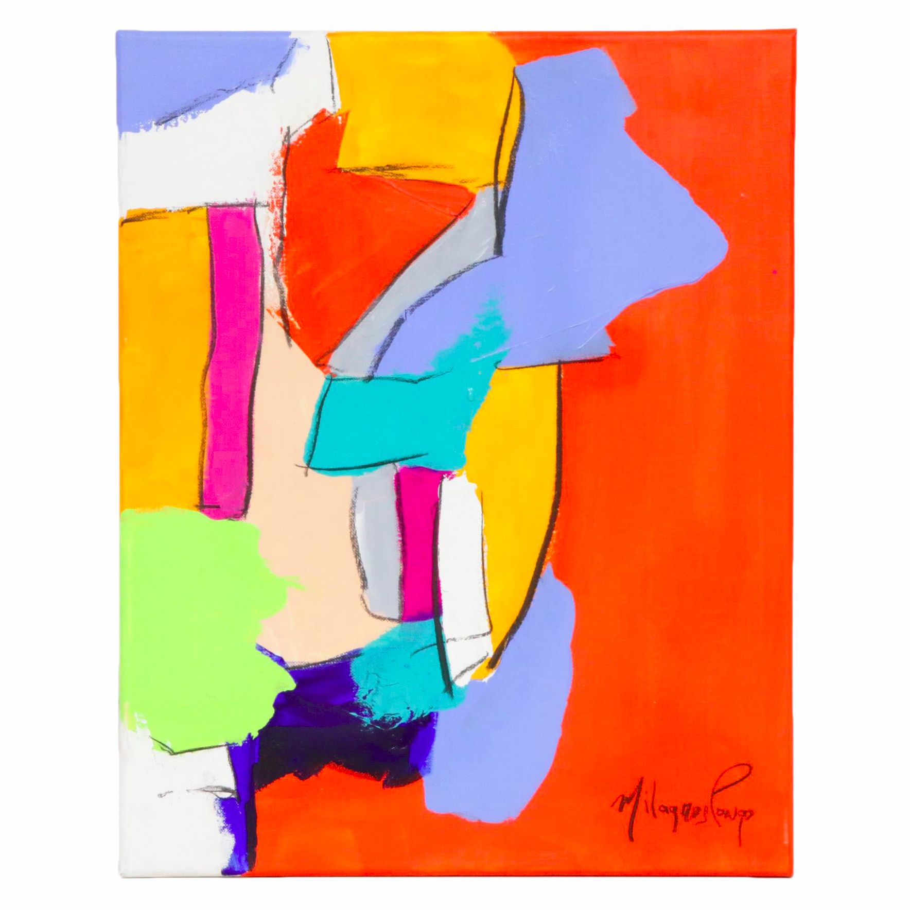 Milagros Pongo Abstract Mixed Media Painting