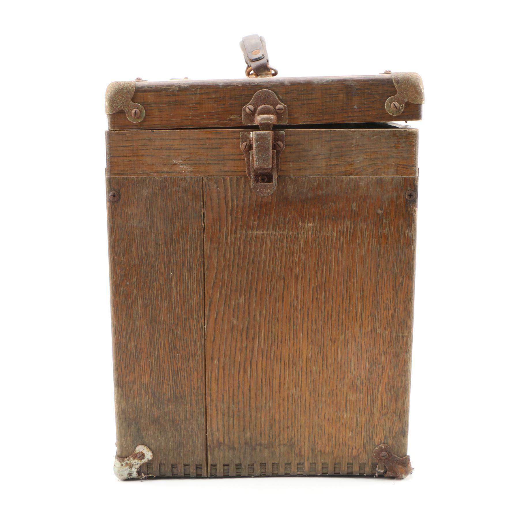 Gerstner & Sons Quarter Sawn Oak Machinist Tool Box, Mid-20th Century