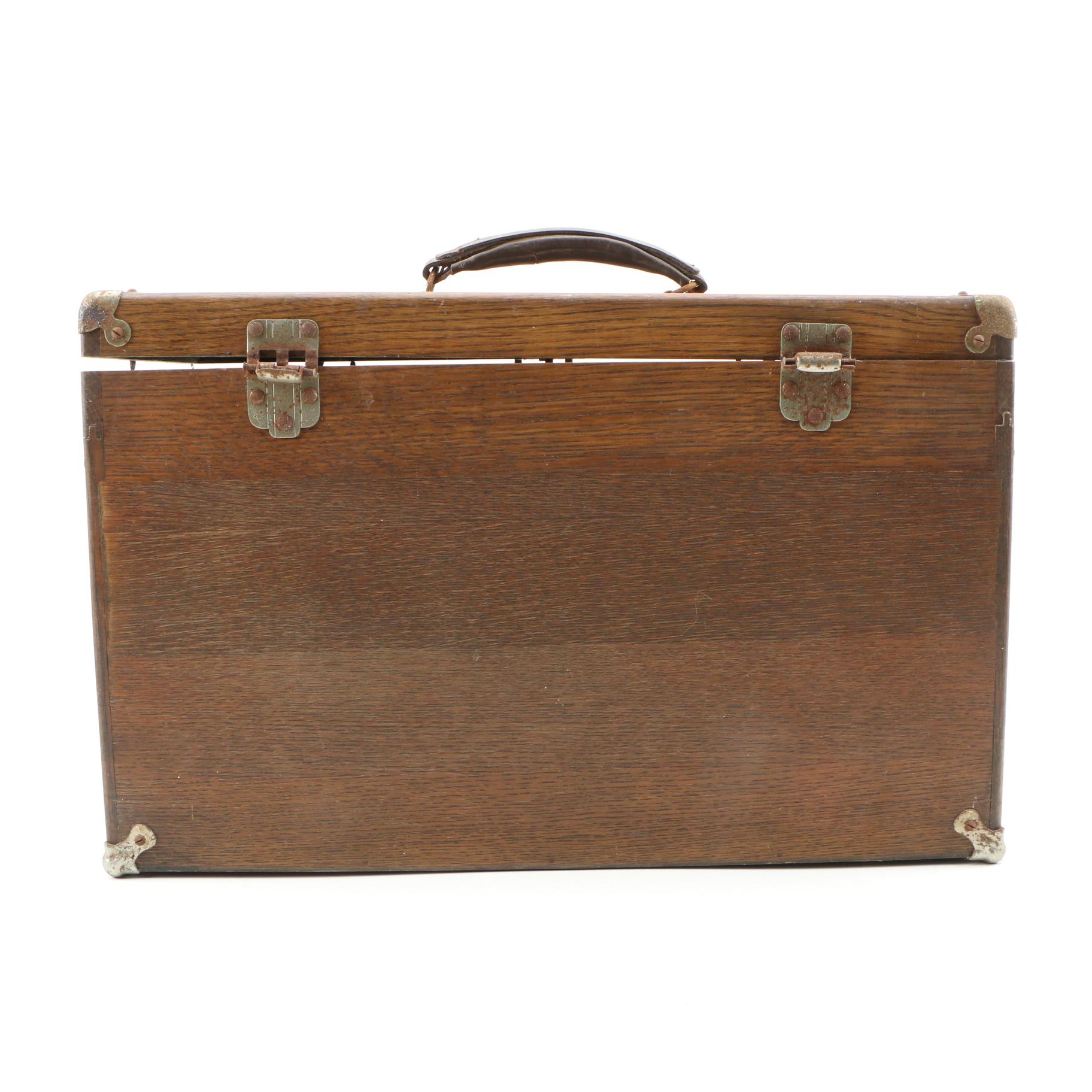 Gerstner & Sons Quarter Sawn Oak Machinist Tool Box, Mid-20th Century