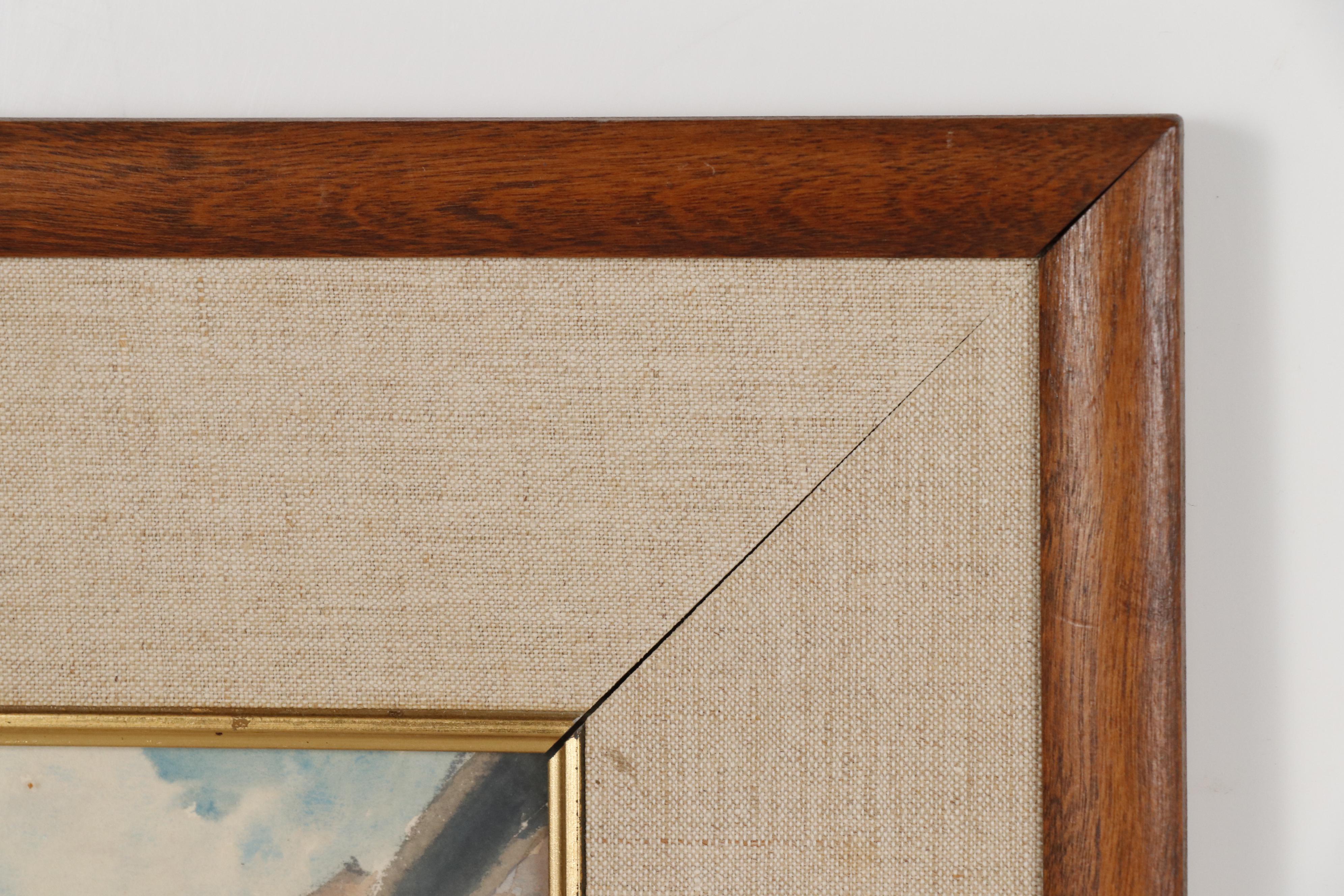 Pierre Eugene Cambier Watercolor Painting of a Paris Street Scene