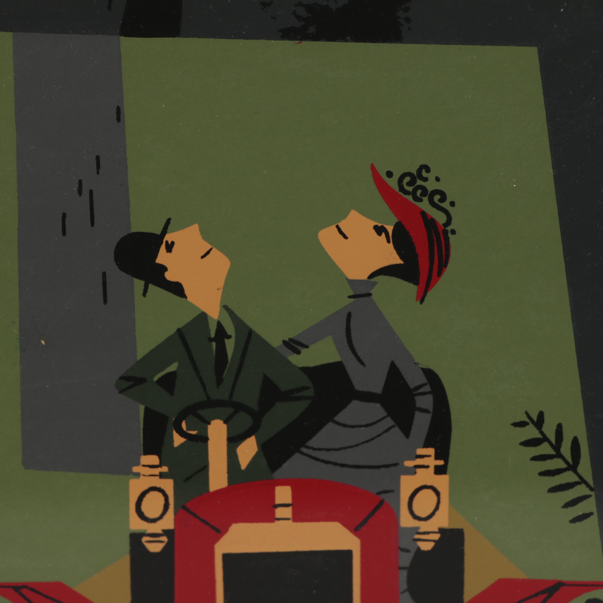 Charley Harper Serigraph "Redwood Drive Thru - Ford Times"