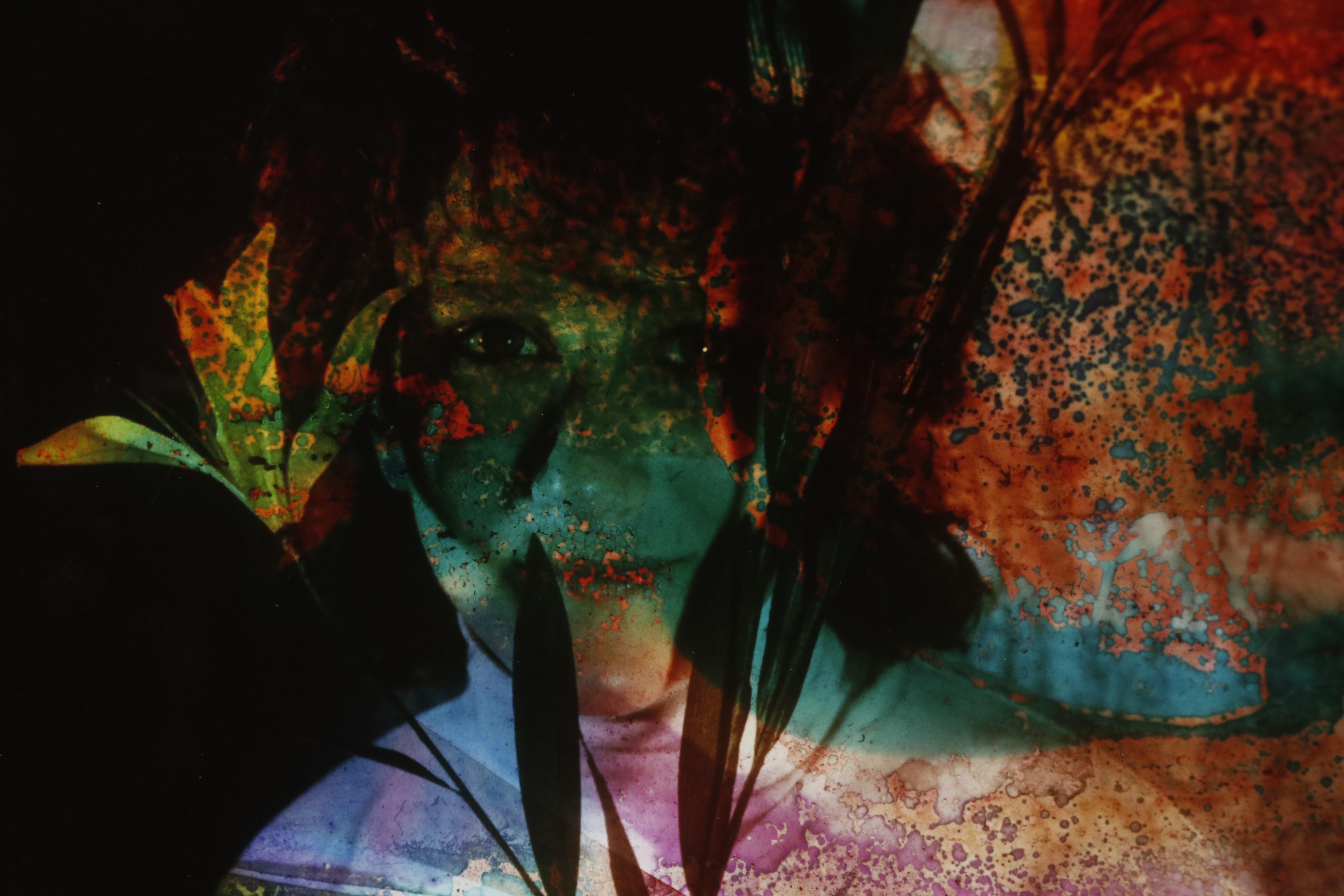 Barbara Hershey Portrait Cliché Verre Photograph "Flower Mask", 1988