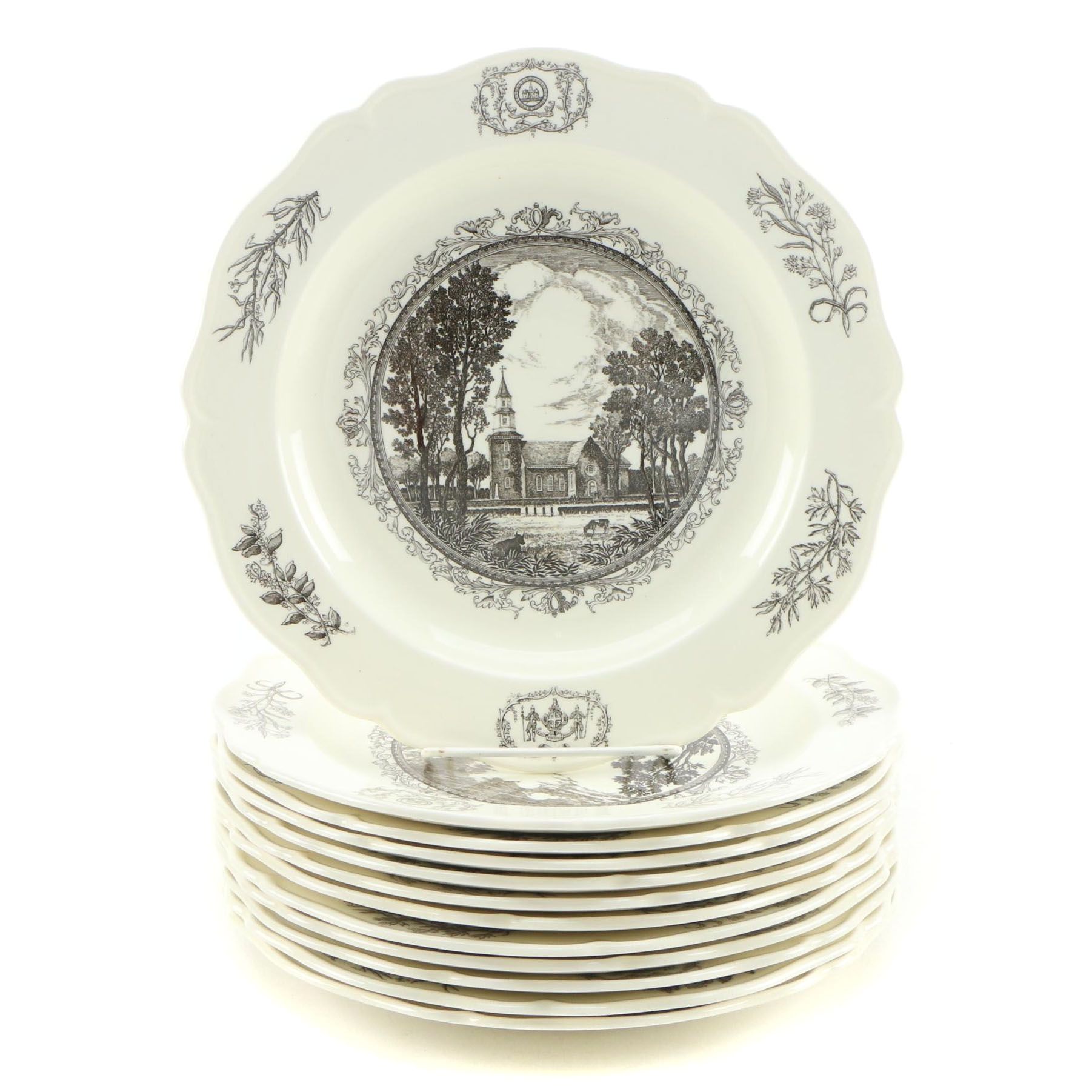 Wedgwood Williamsburg Va. Creamware Plates, 1950's