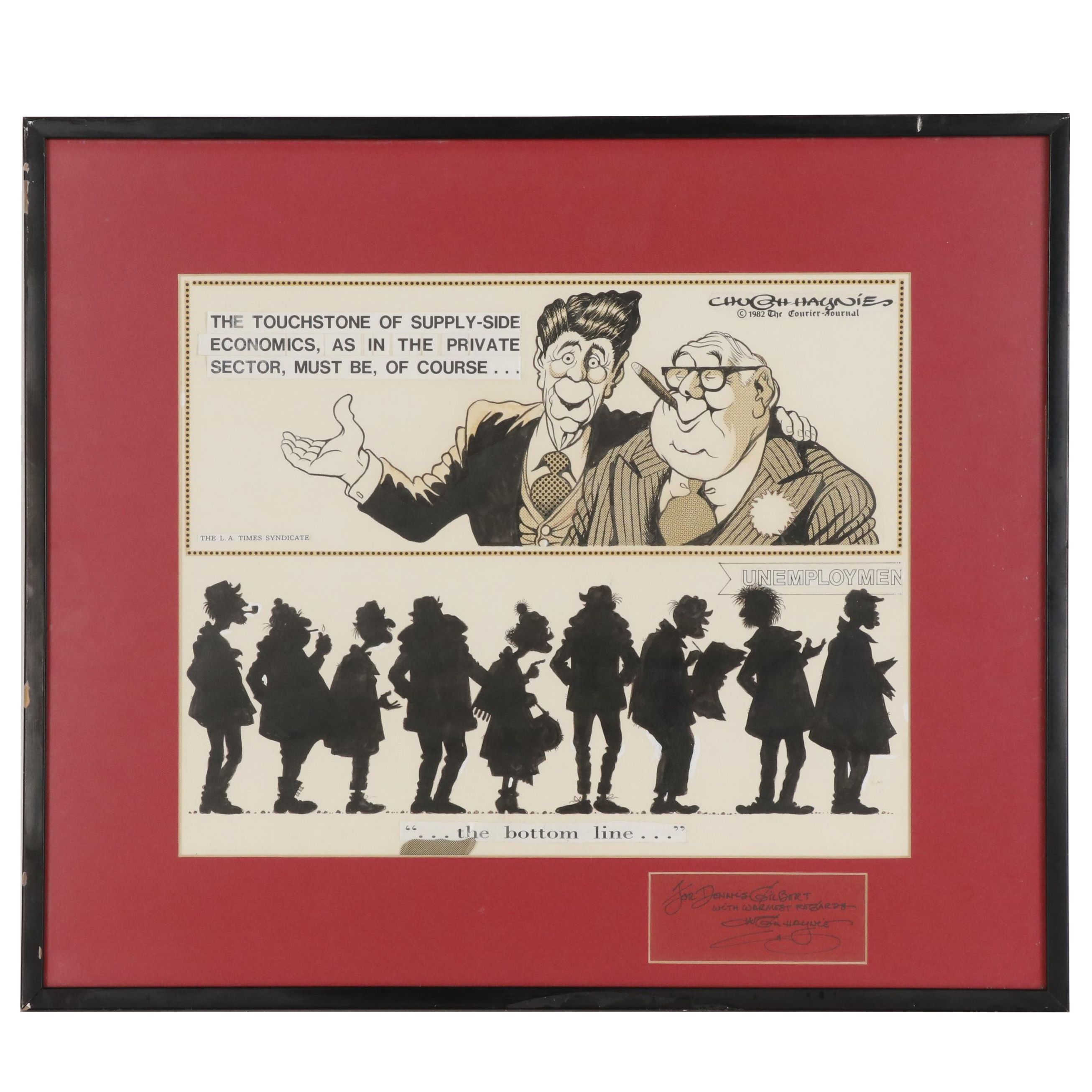 Hugh Haynie Political Cartoon Drawing of Ronald Reagan