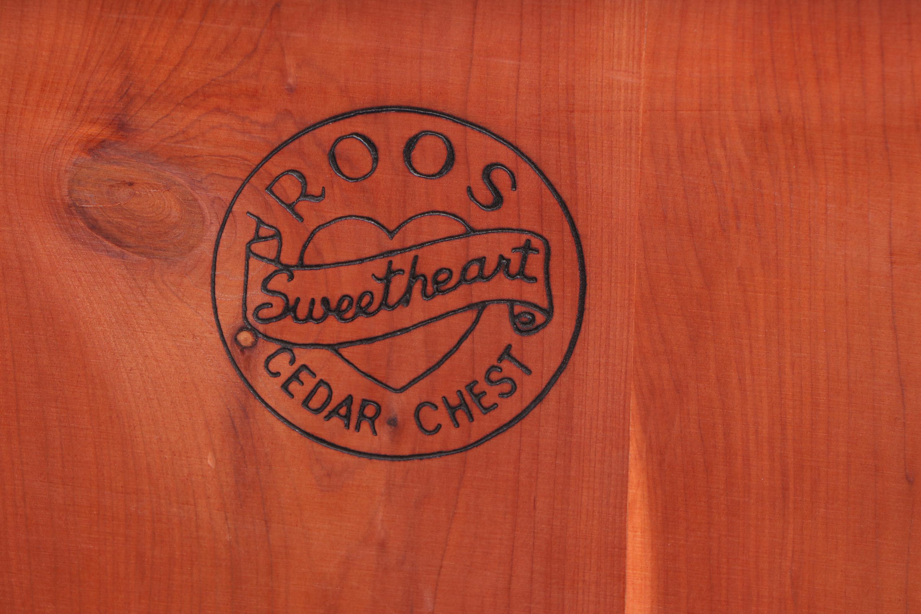 Roos Art Deco Walnut and Cedar Blanket Chest with Clock Splash, circa 1930