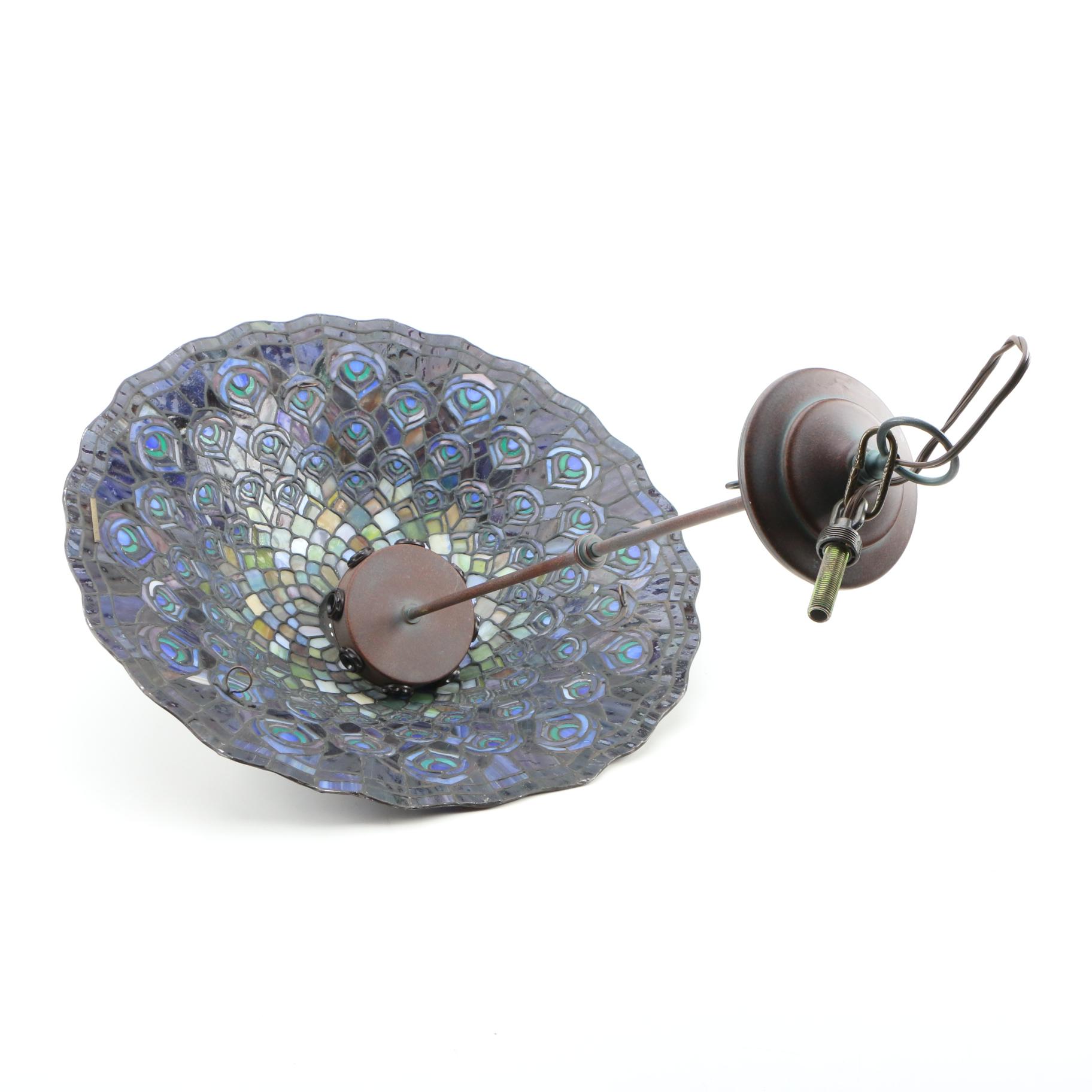 Quoizel Collectibles Tiffany Style Stained Glass Peacock Lampshade