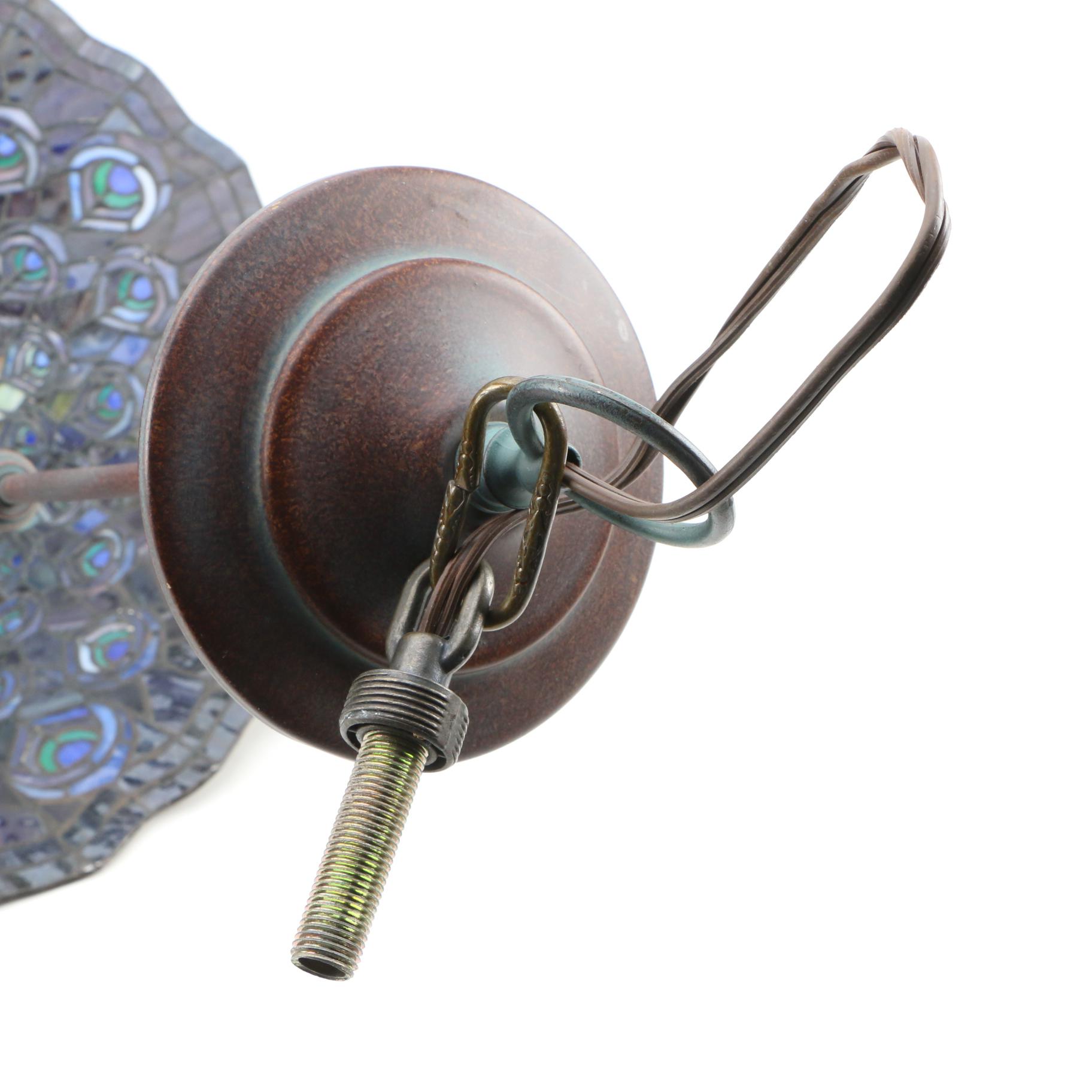 Quoizel Collectibles Tiffany Style Stained Glass Peacock Lampshade