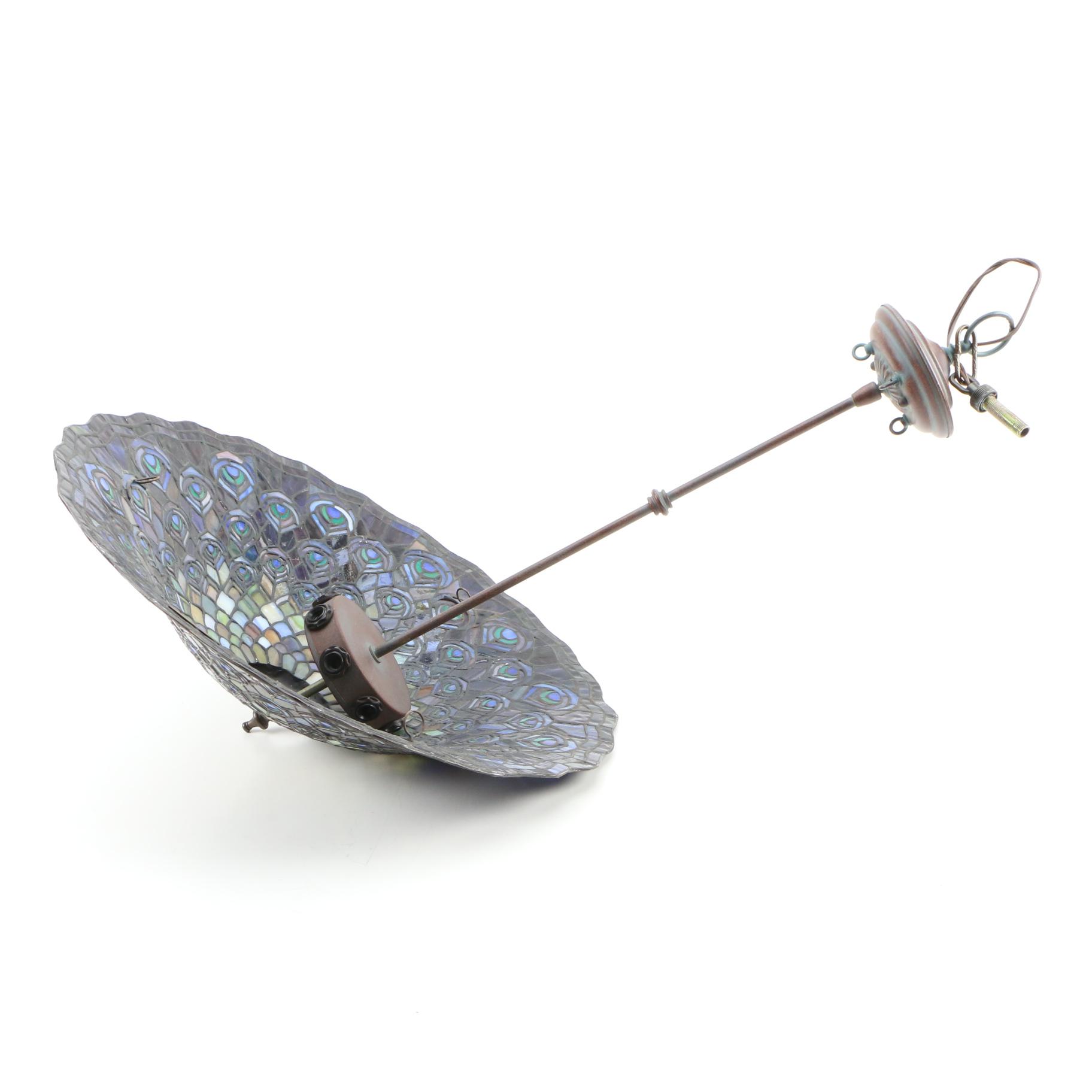 Quoizel Collectibles Tiffany Style Stained Glass Peacock Lampshade