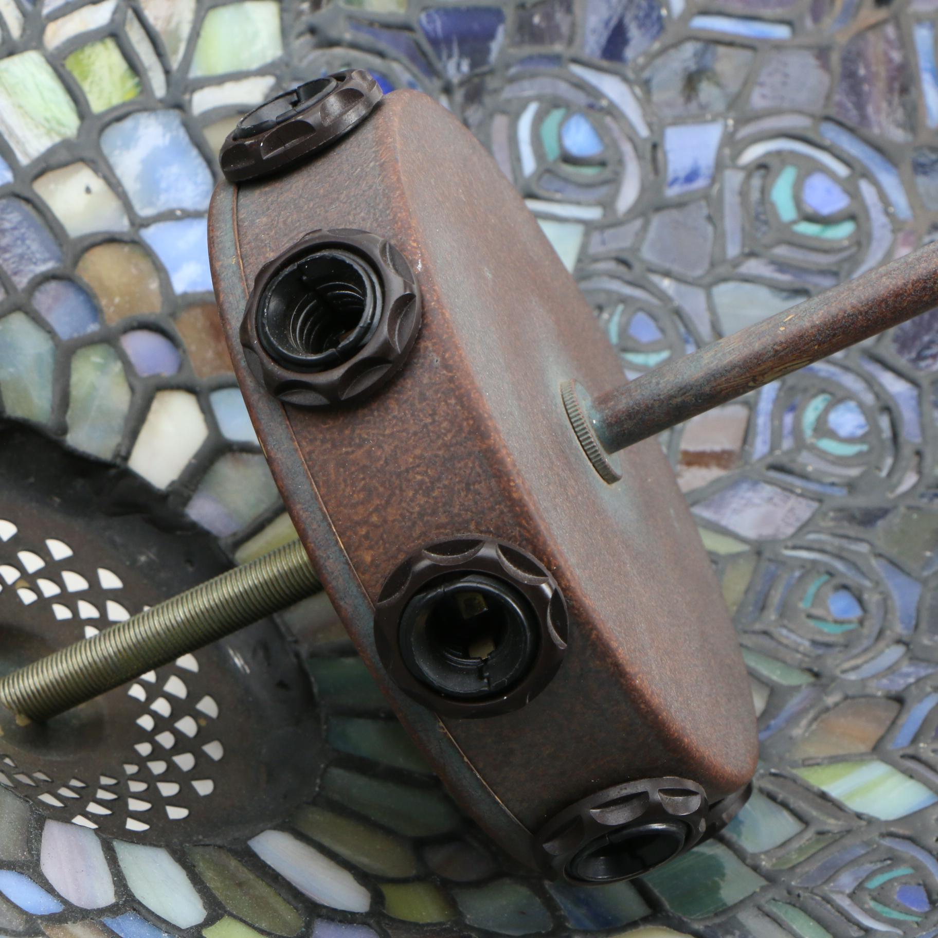 Quoizel Collectibles Tiffany Style Stained Glass Peacock Lampshade