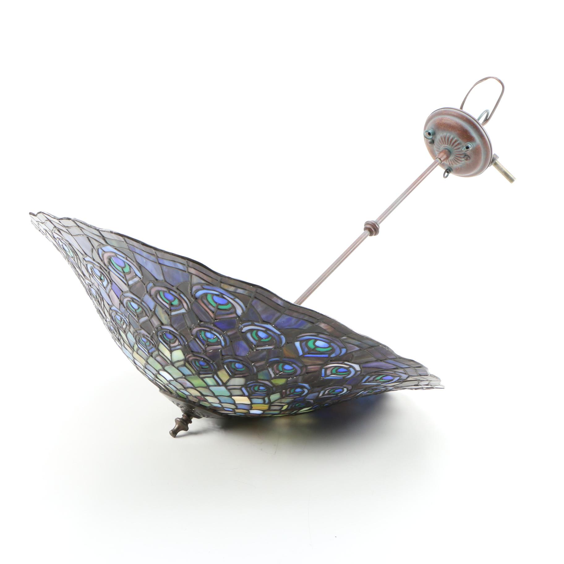 Quoizel Collectibles Tiffany Style Stained Glass Peacock Lampshade