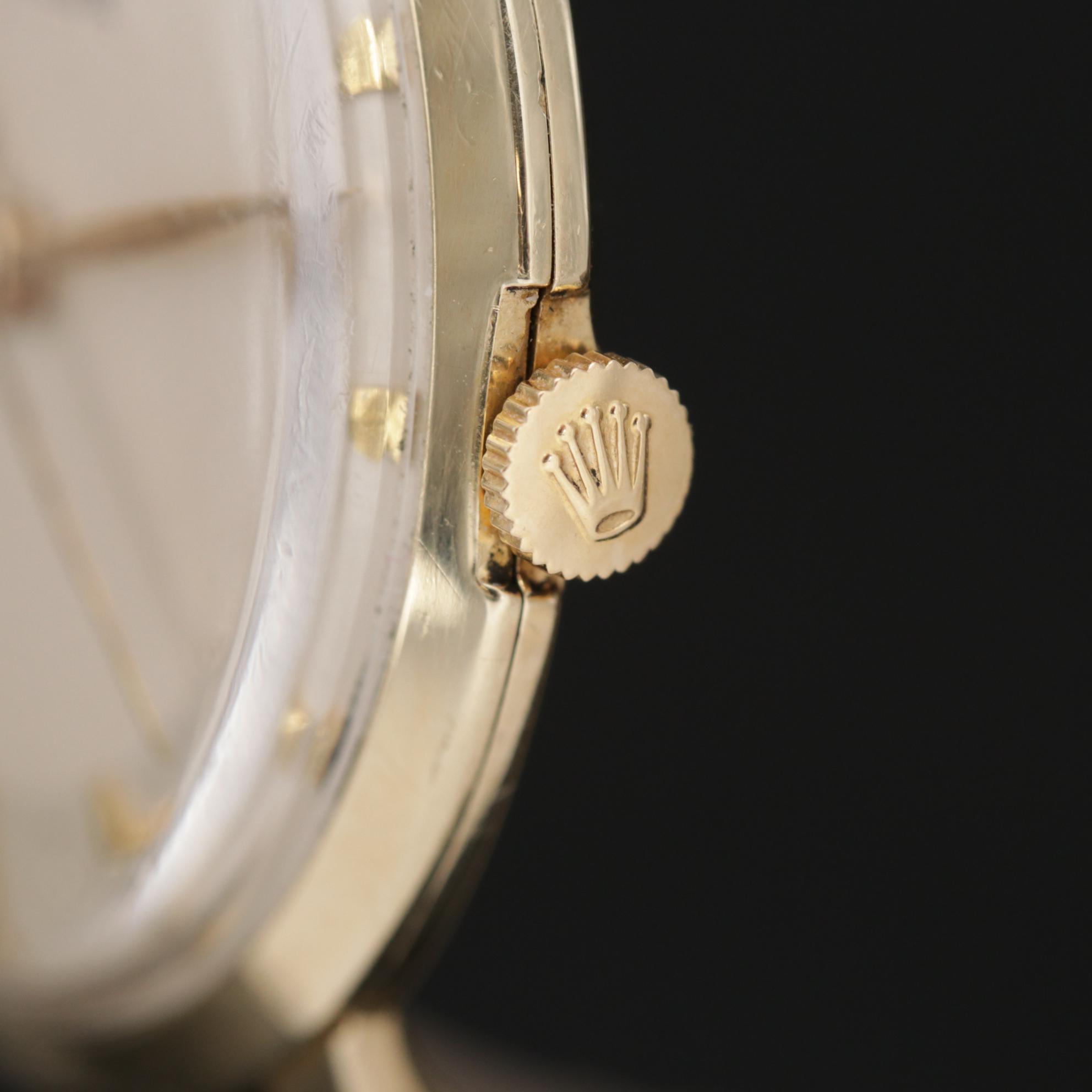 Vintage 14K Gold Rolex Stem Wind Watch, Circa 1960s