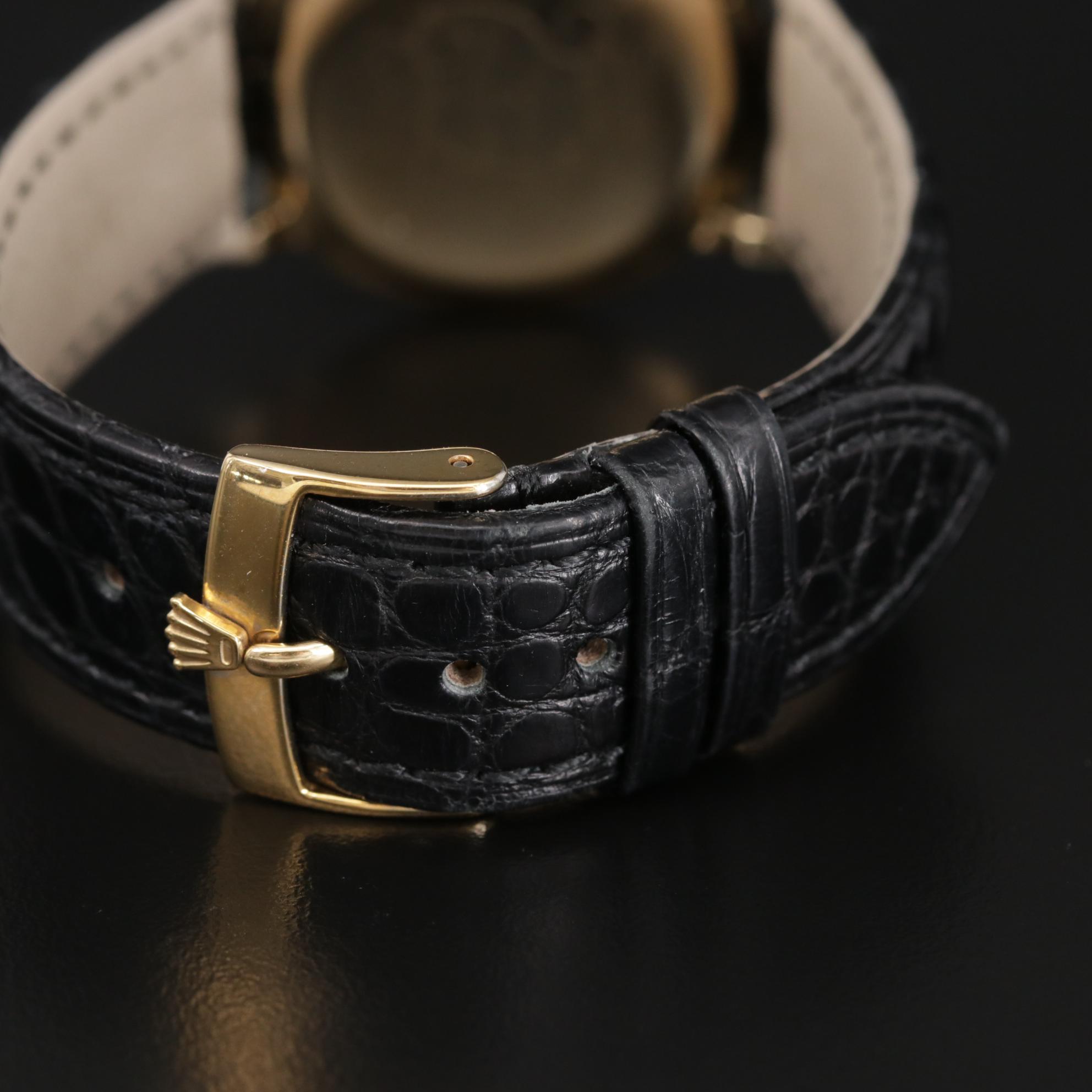 Vintage 14K Gold Rolex Stem Wind Watch, Circa 1960s