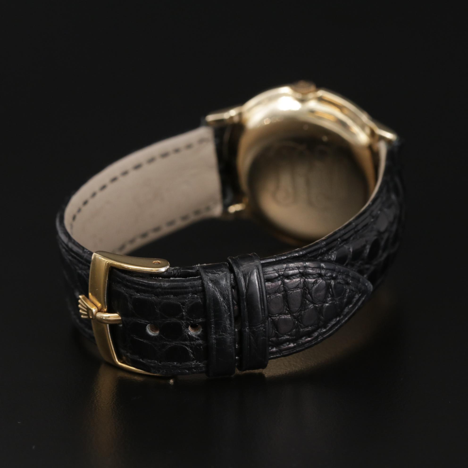 Vintage 14K Gold Rolex Stem Wind Watch, Circa 1960s