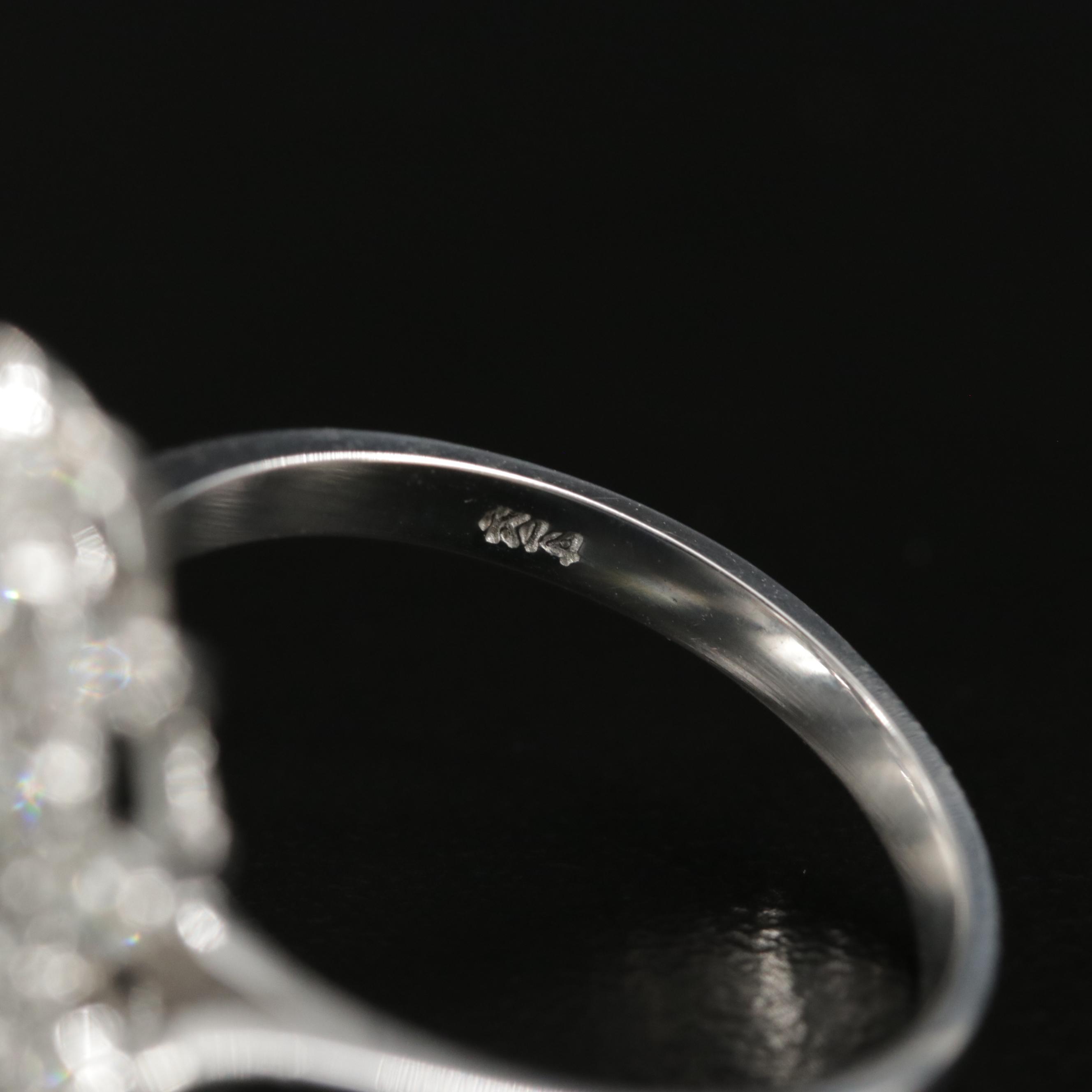 14K White Gold Aquamarine and Diamond Ring