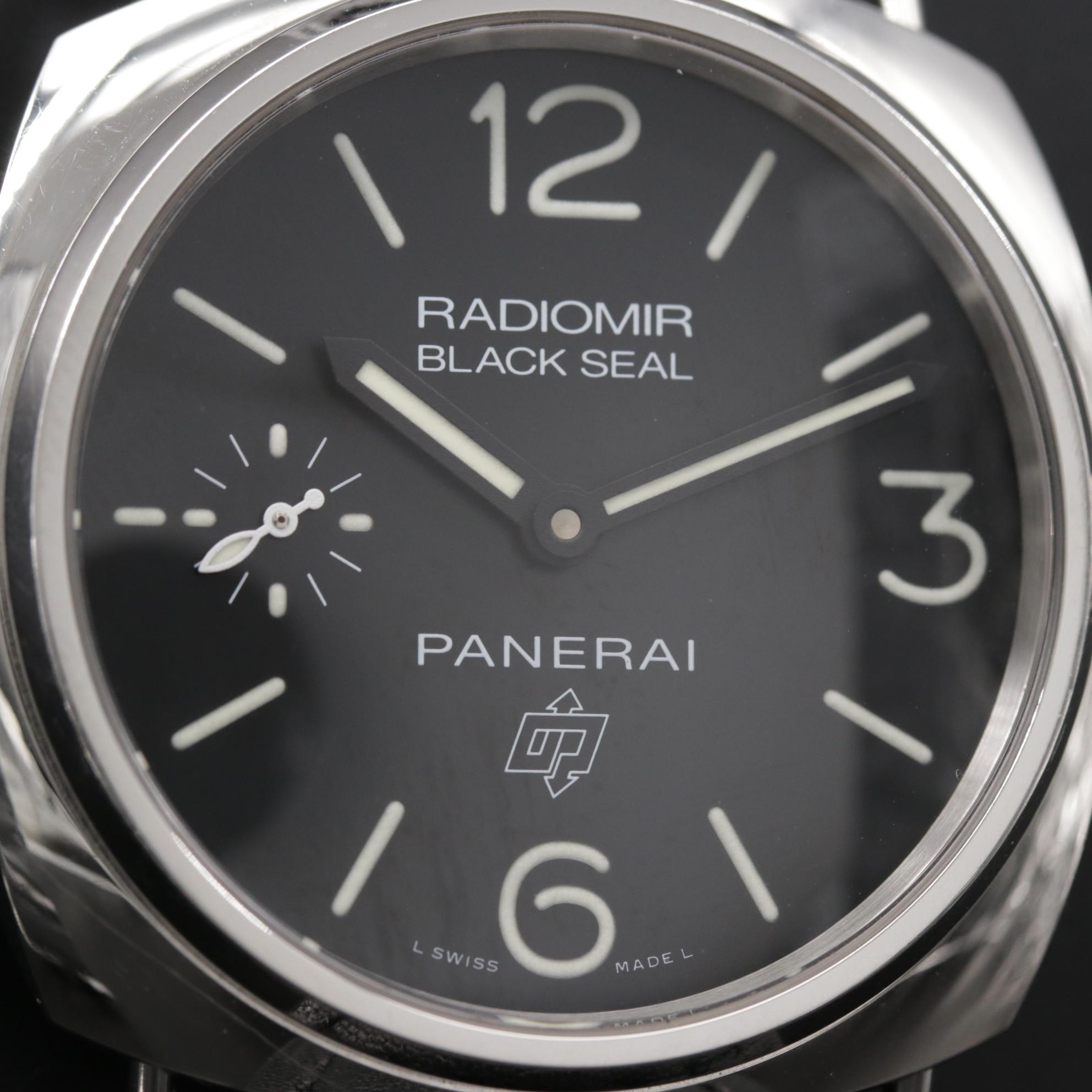 Panerai Radiomir Black Seal Logo Stainless Steel Stem Wind Watch