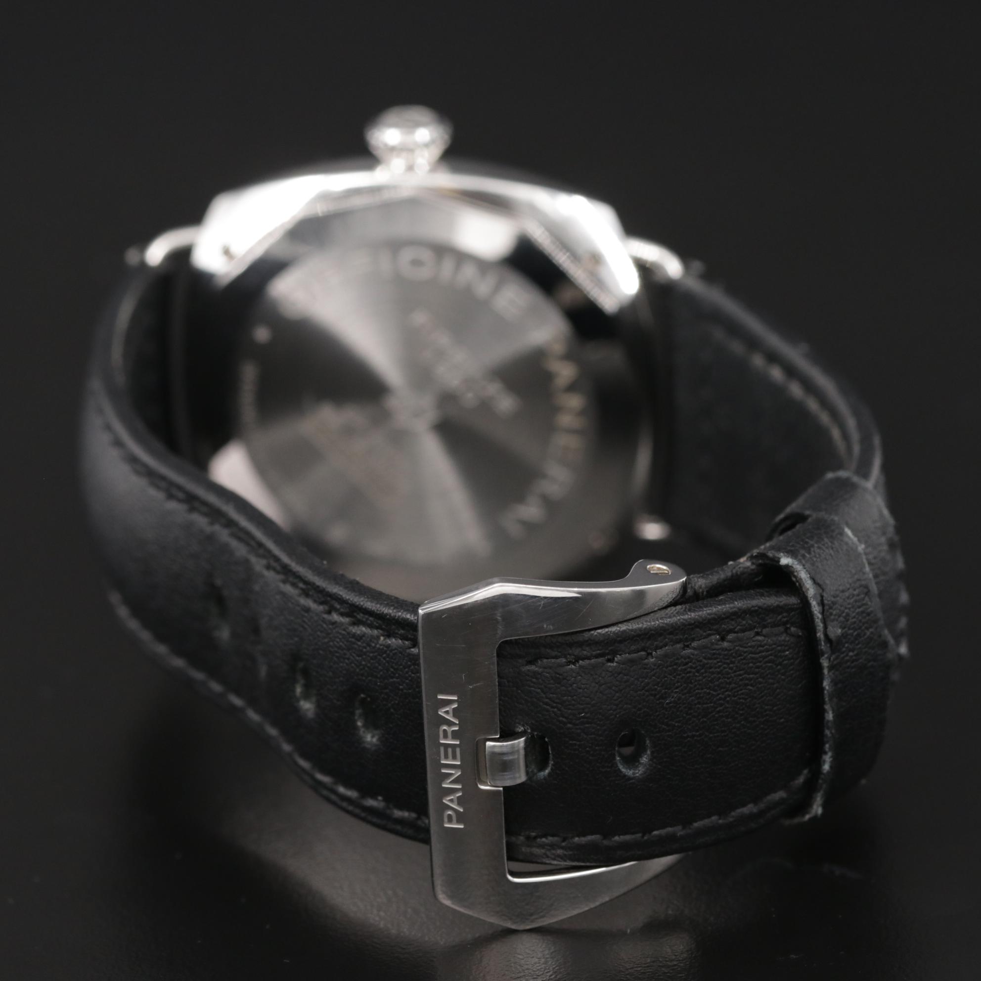 Panerai Radiomir Black Seal Logo Stainless Steel Stem Wind Watch