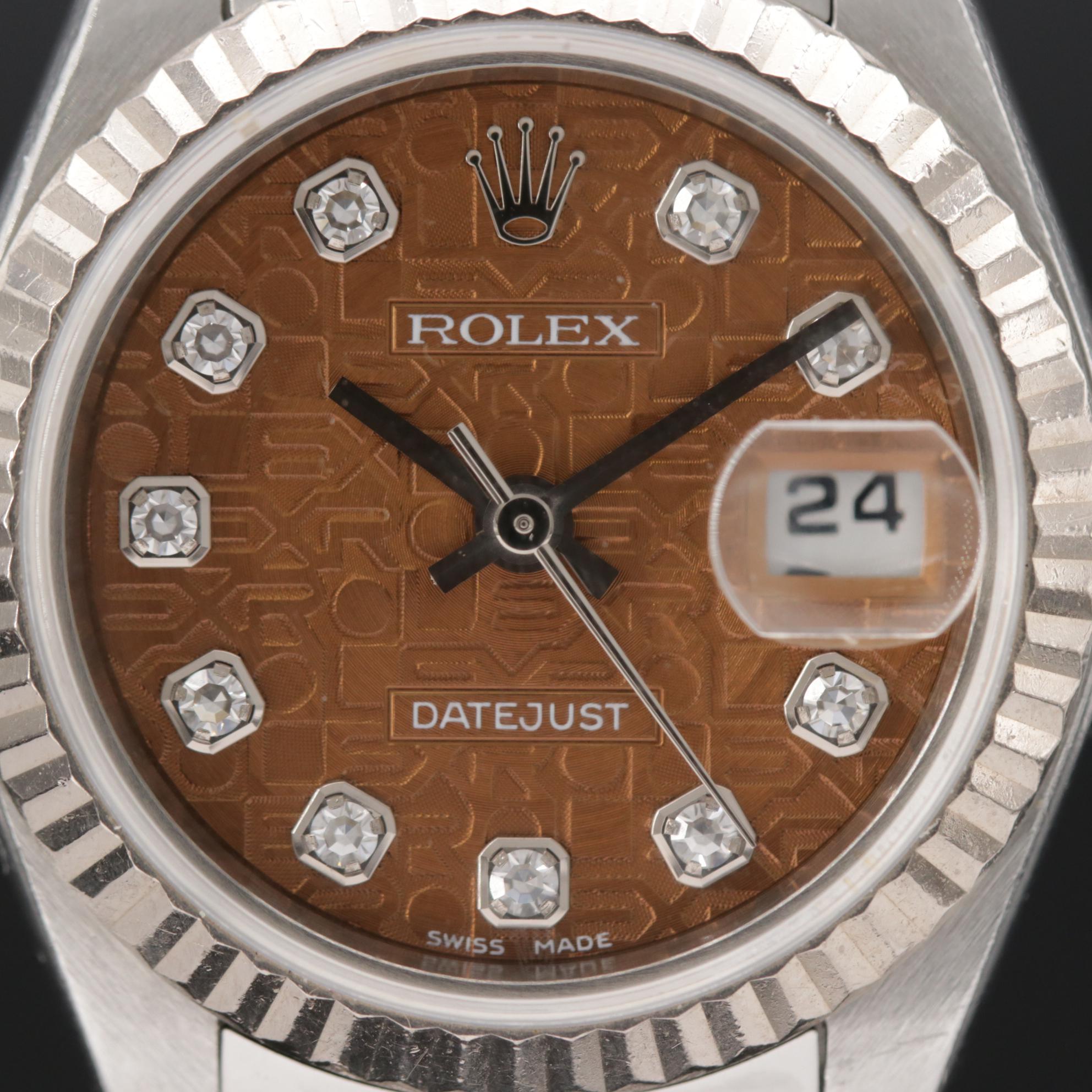 Rolex Datejust 18K Gold and Stainless Steel Watch with Jubilee Diamond Dial