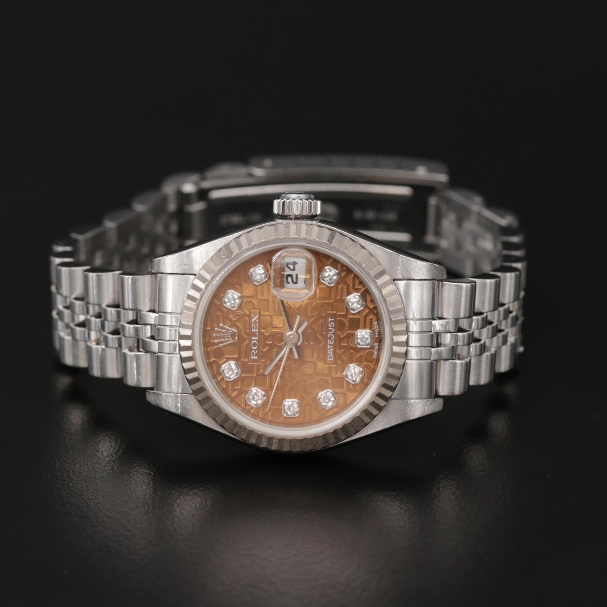 Rolex Datejust 18K Gold and Stainless Steel Watch with Jubilee Diamond Dial