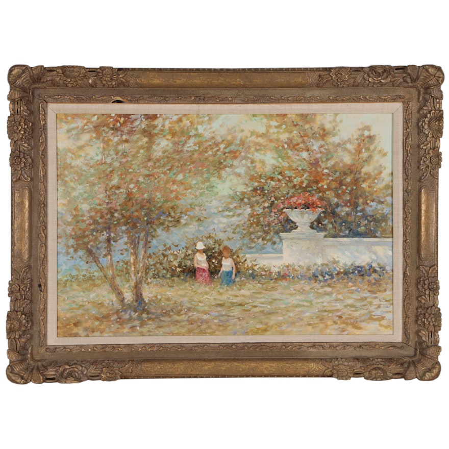 E. J. Cygne Impressionist Style Landscape Oil Painting