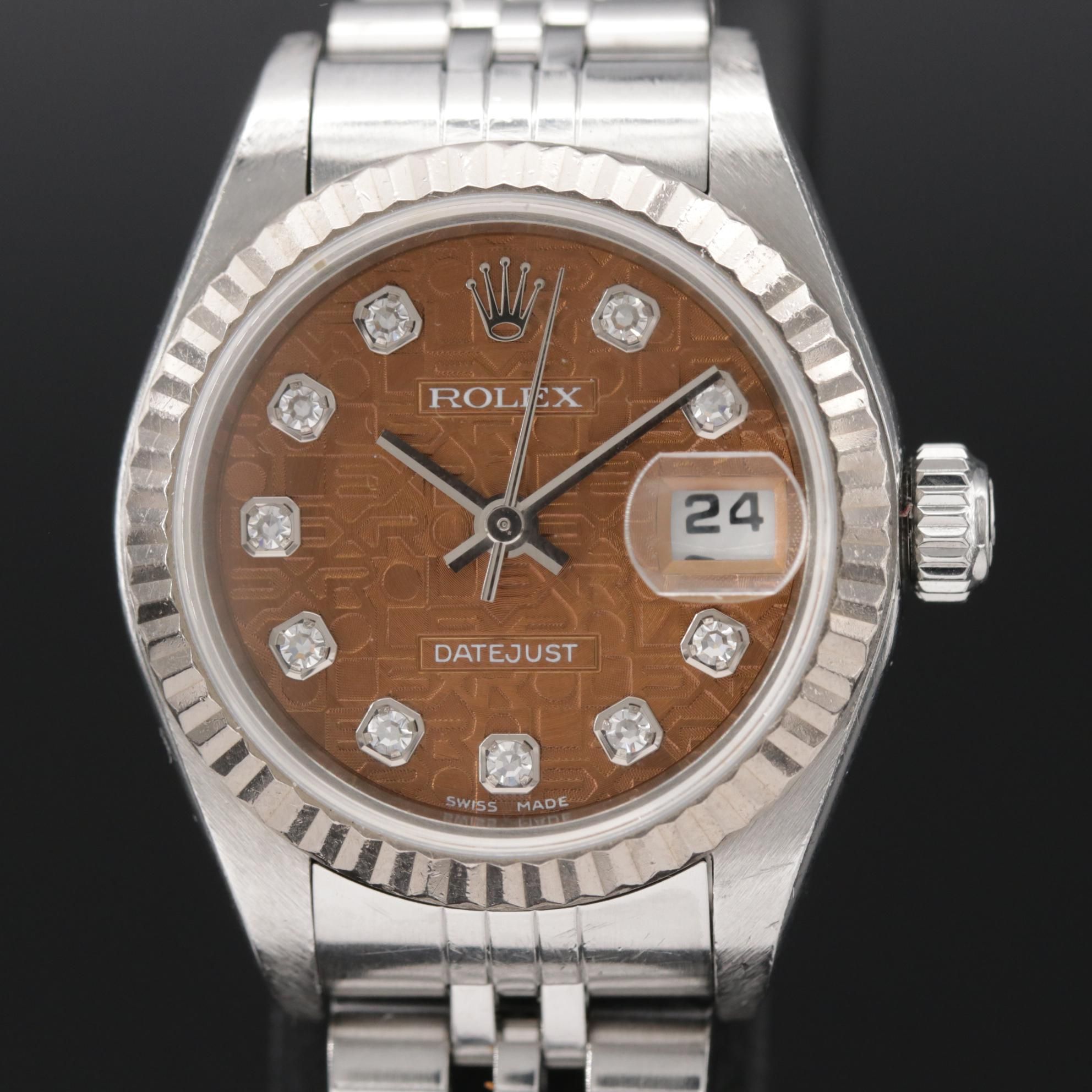 Rolex Datejust 18K Gold and Stainless Steel Watch with Jubilee Diamond Dial