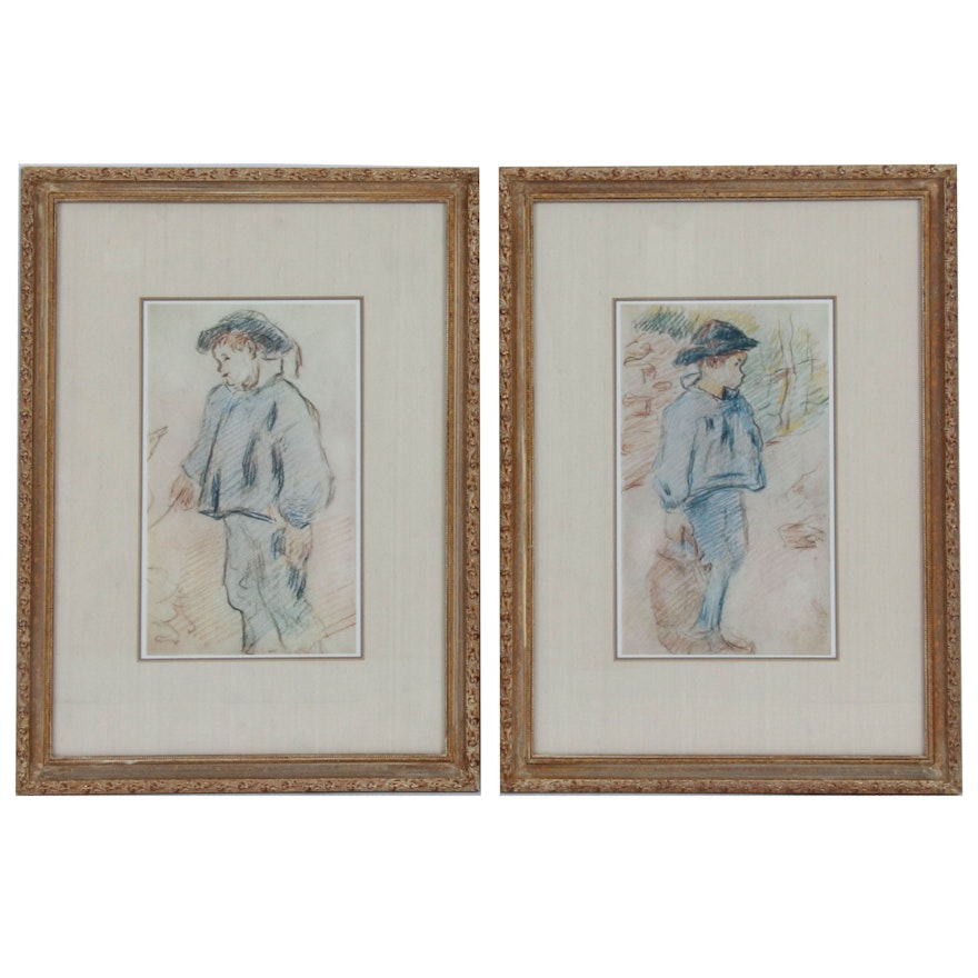 "Petit Garcon Auseau" and "Petit Garcon a l'Oie" Lithographs