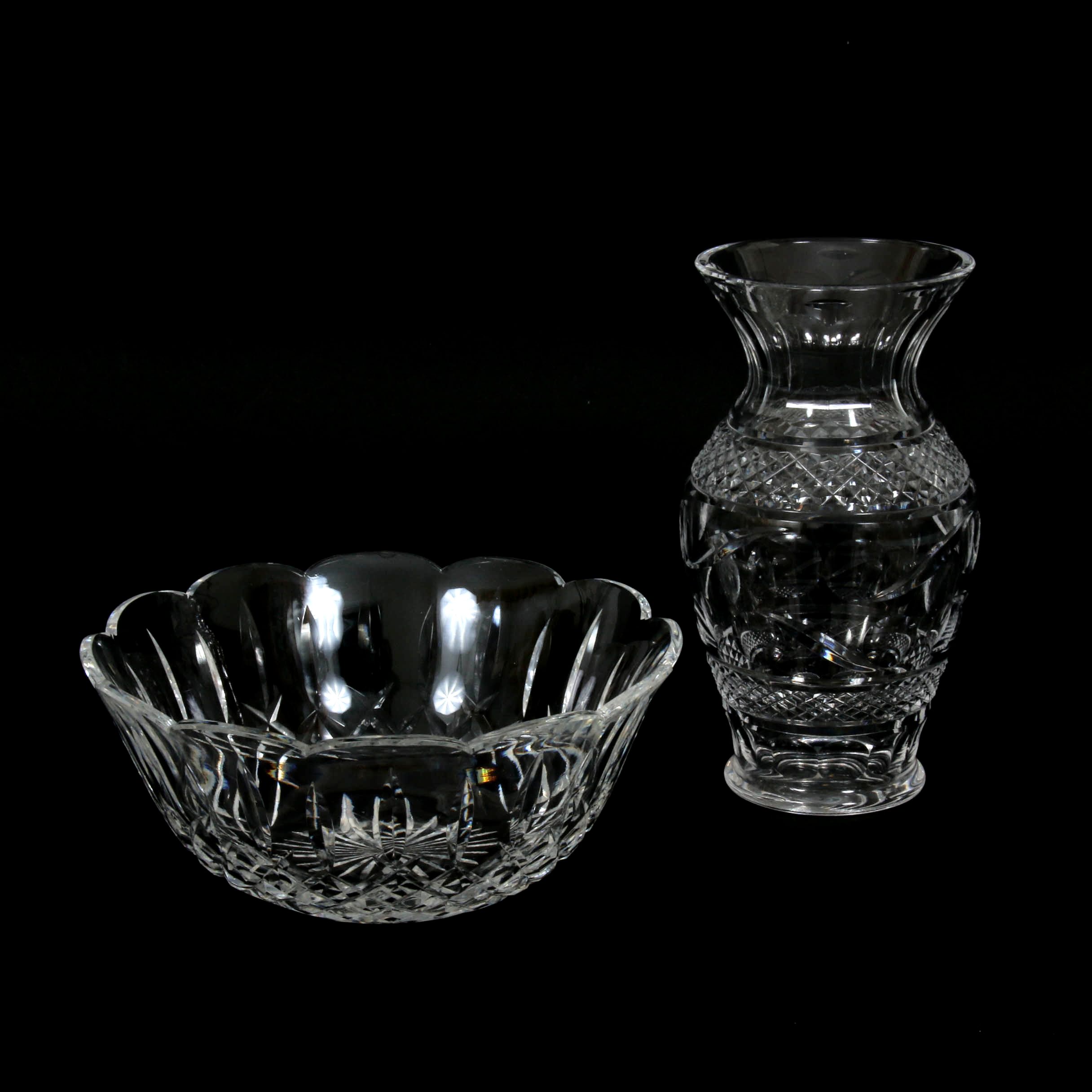 Waterford Crystal Flower Vase and "Araglin" Bowl