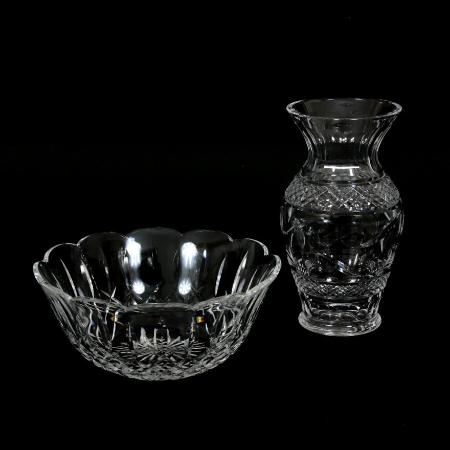 Waterford Crystal Flower Vase and "Araglin" Bowl