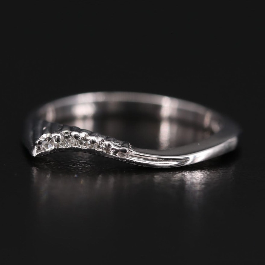 14K White Gold Diamond Contour Ring