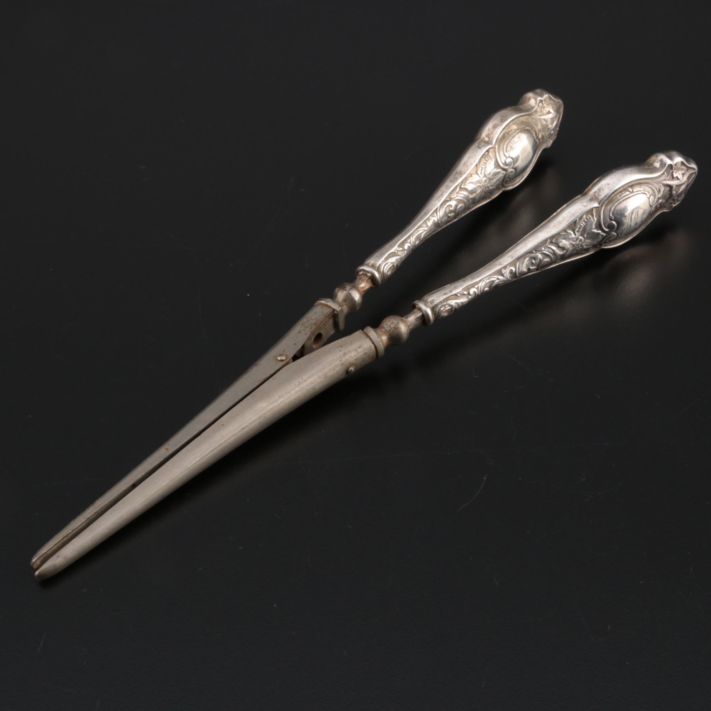 James Deakin & Sons Silver Plate Grape Scissors with Sterling Handled Utensils