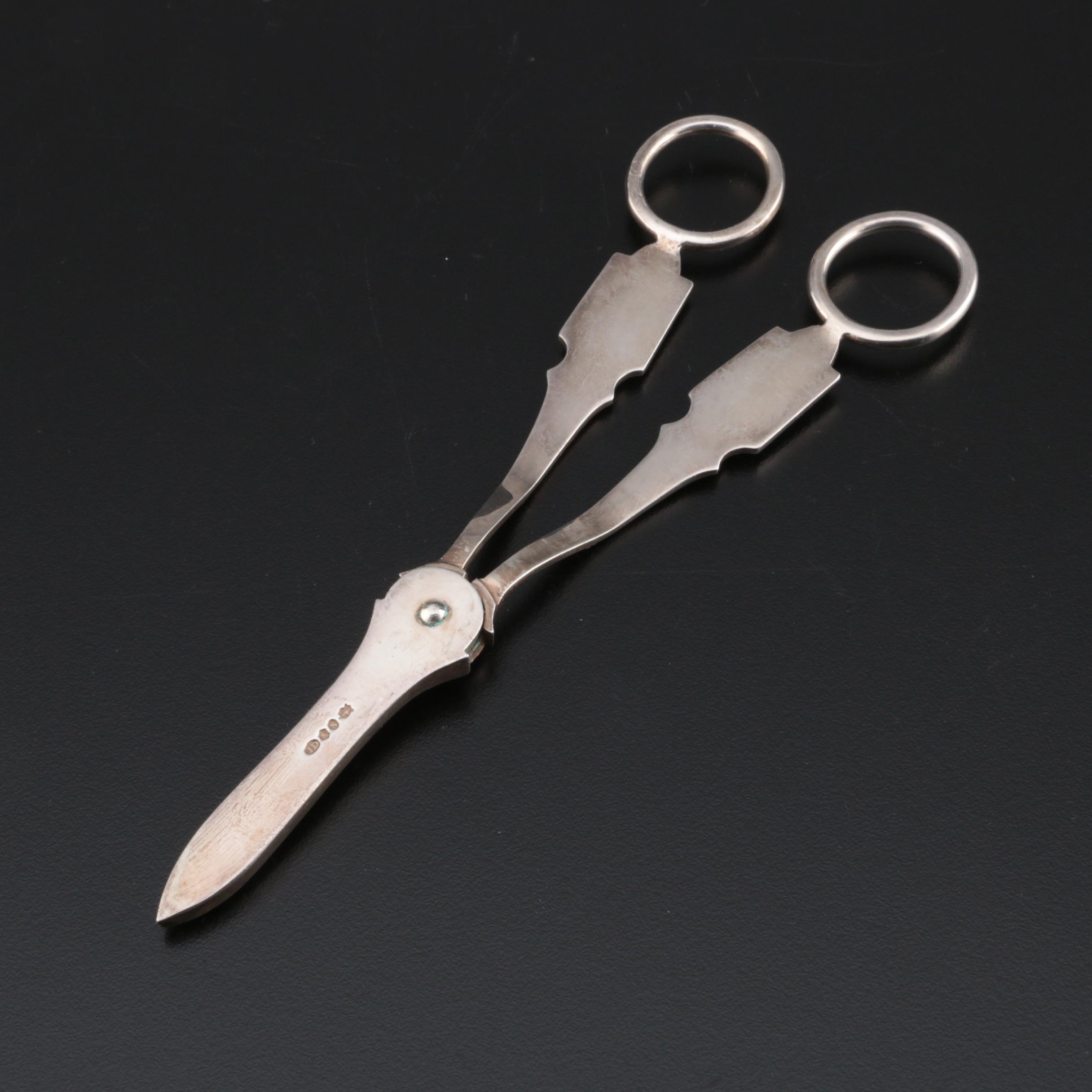 James Deakin & Sons Silver Plate Grape Scissors with Sterling Handled Utensils