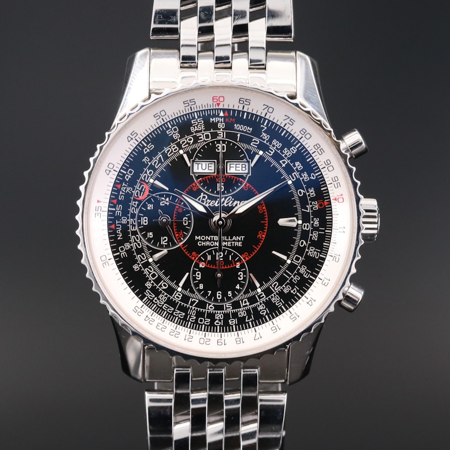 Breitling Montbrilliant Datora Chronograph Stainless Steel Automatic Wristwatch