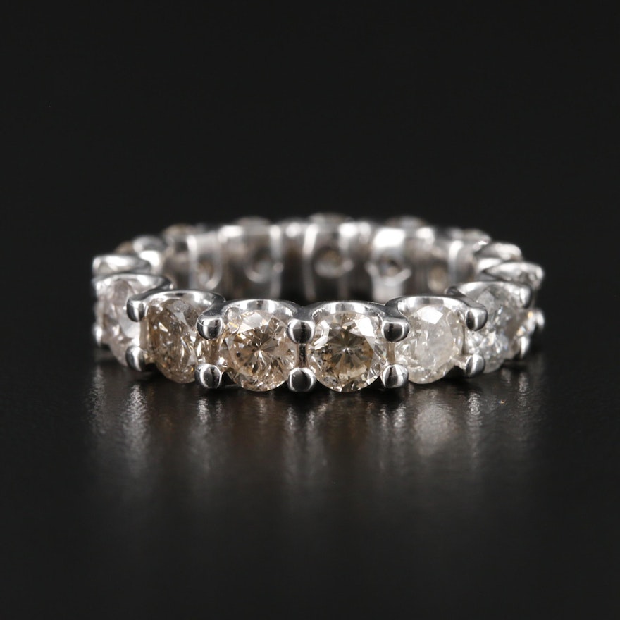 14K White Gold 5.31 CTW Diamond Eternity Band