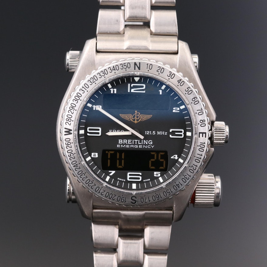 Breitling Emergency Titanium Multifunction Quartz Wristwatch