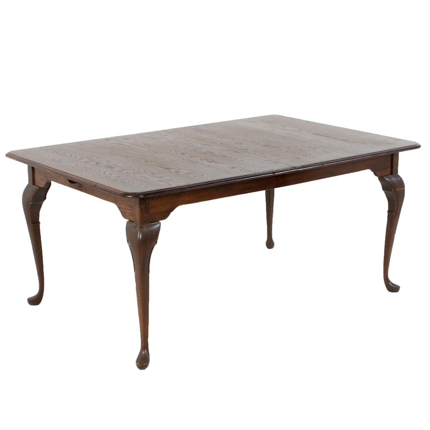 George II Style Oak Dining Table, Mid to Late 20th Century