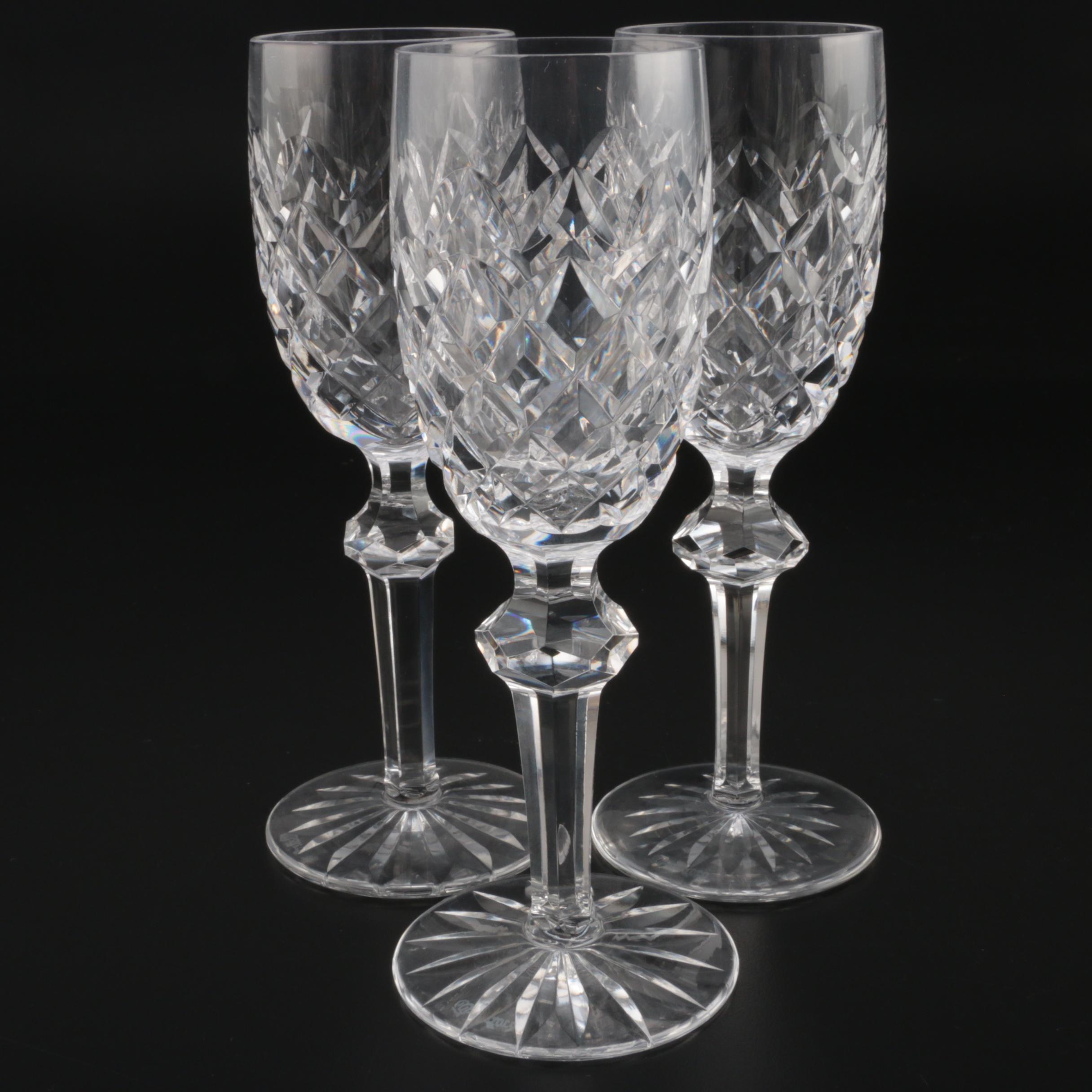 Waterford Crystal "Powerscourt" White Wine Glasses, Mid to Late 20th Century