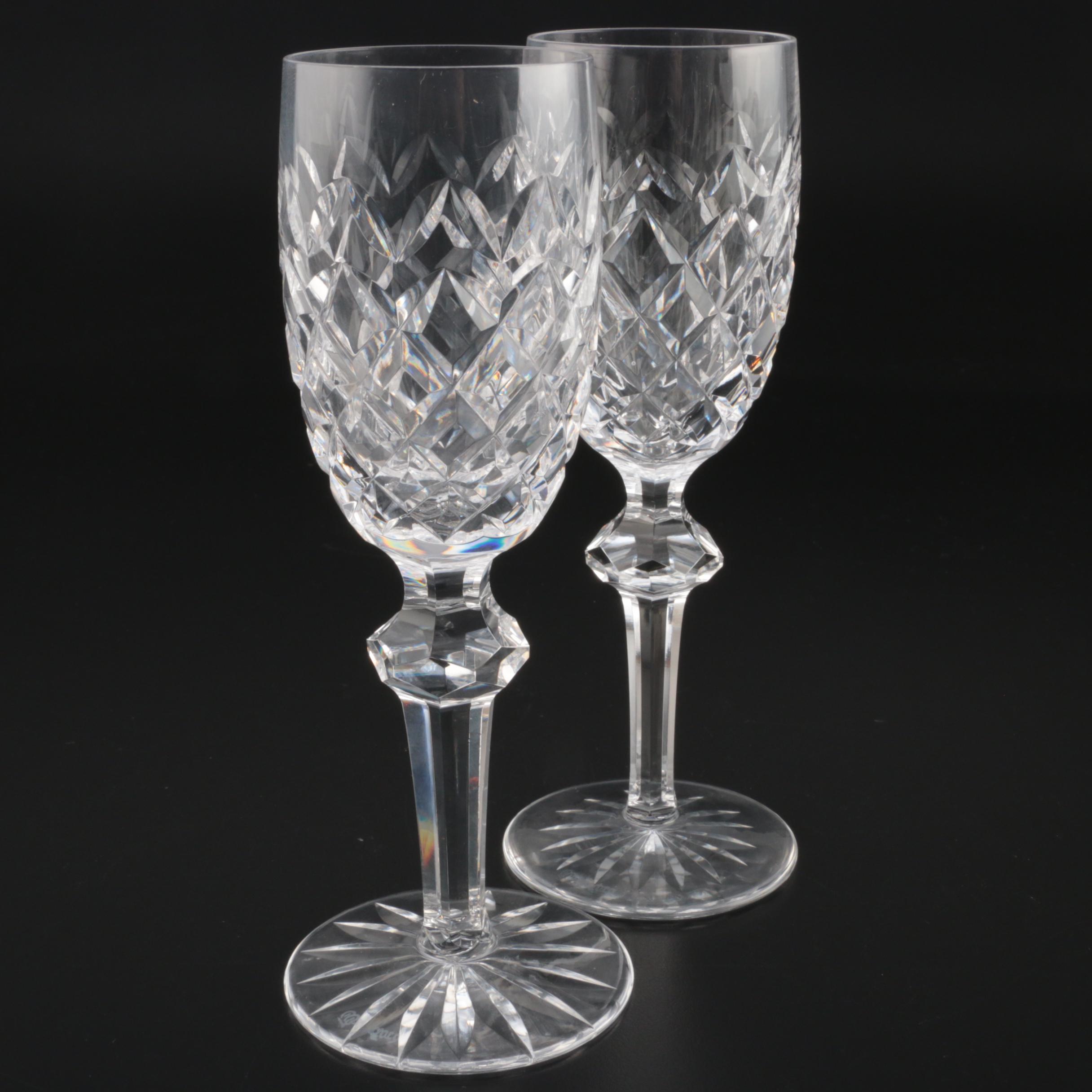 Waterford Crystal "Powerscourt" White Wine Glasses, Mid to Late 20th Century