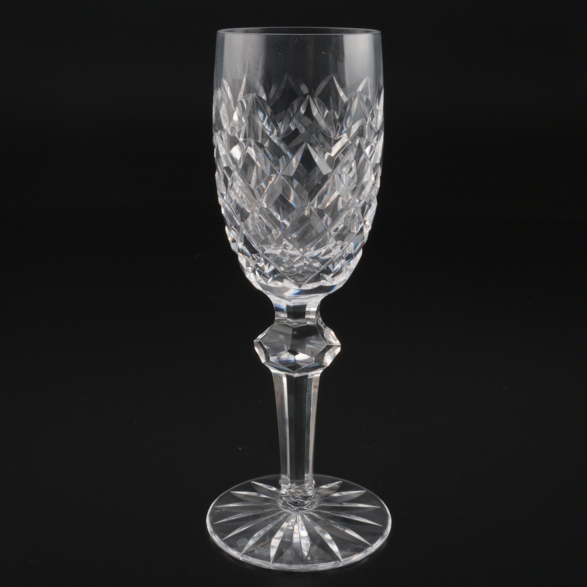 Waterford Crystal "Powerscourt" White Wine Glasses, Mid to Late 20th Century