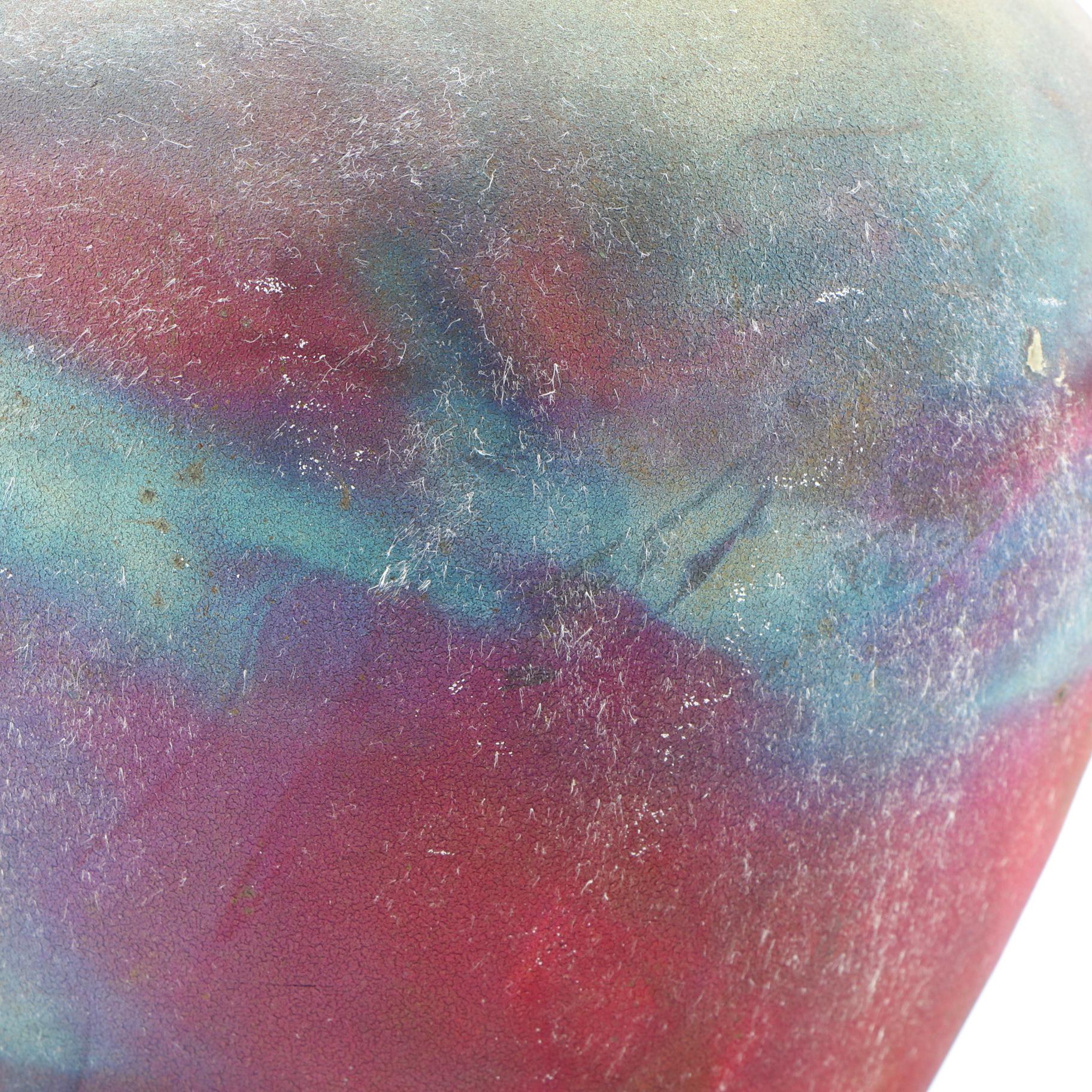 Les Mitchell Towne Potter Studio Raku Stoneware Vase