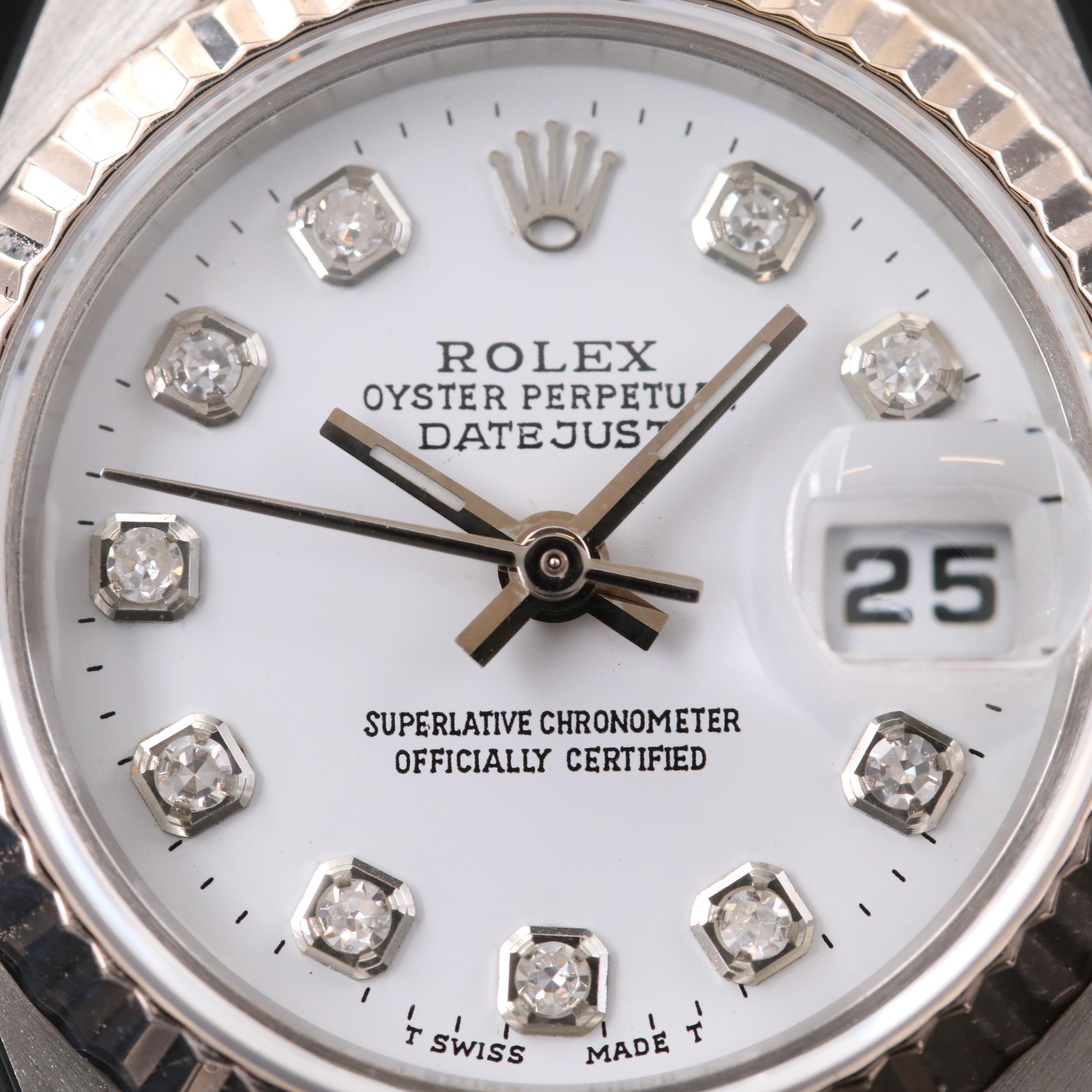 Rolex Datejust Diamond Dial, 18K and Stainless Steel Automatic Watch, 2000