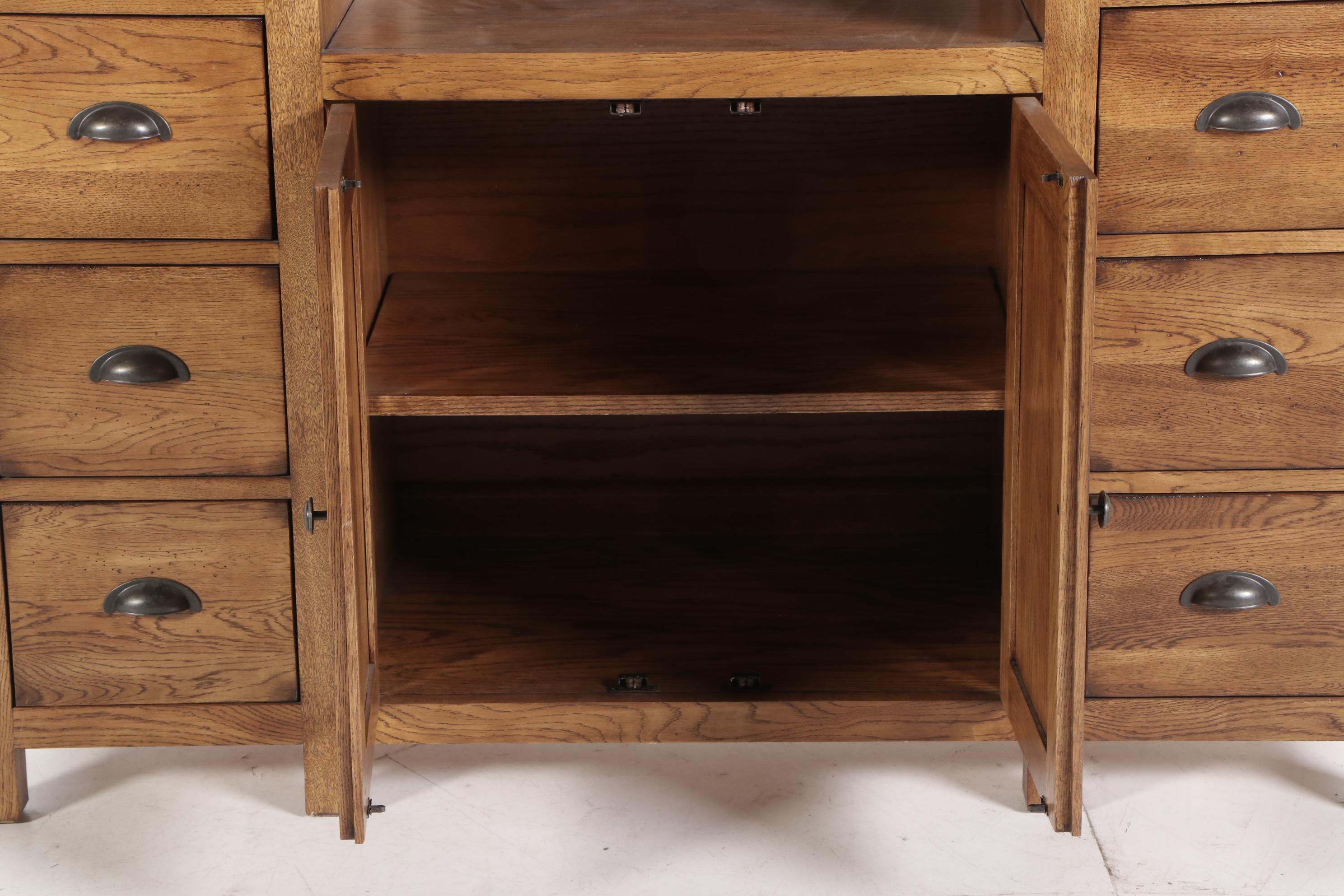 Mission Style American Signature Oak Bar Cabinet, Late 20th Century