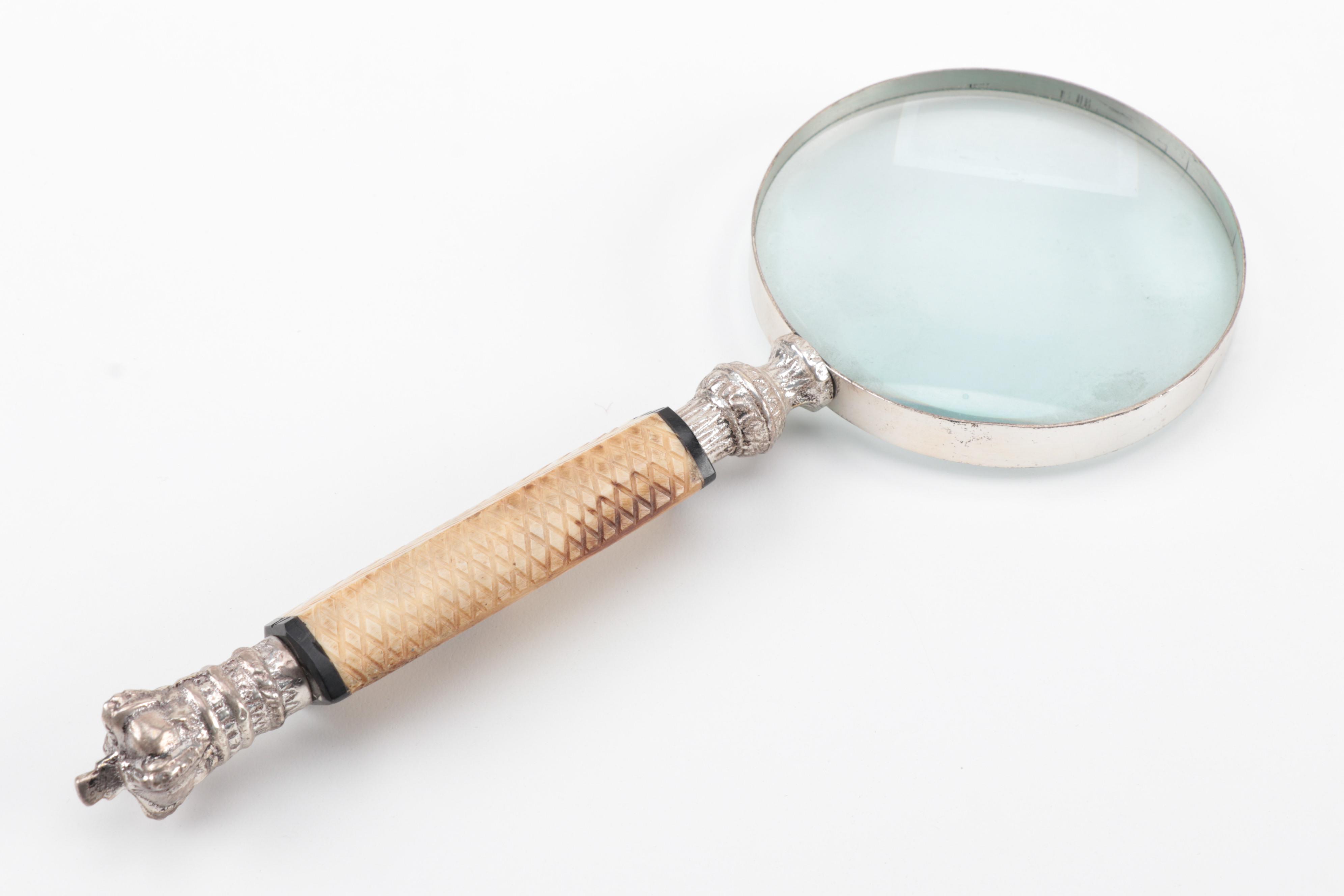 Bone Handled Magnifying Glass and Knife