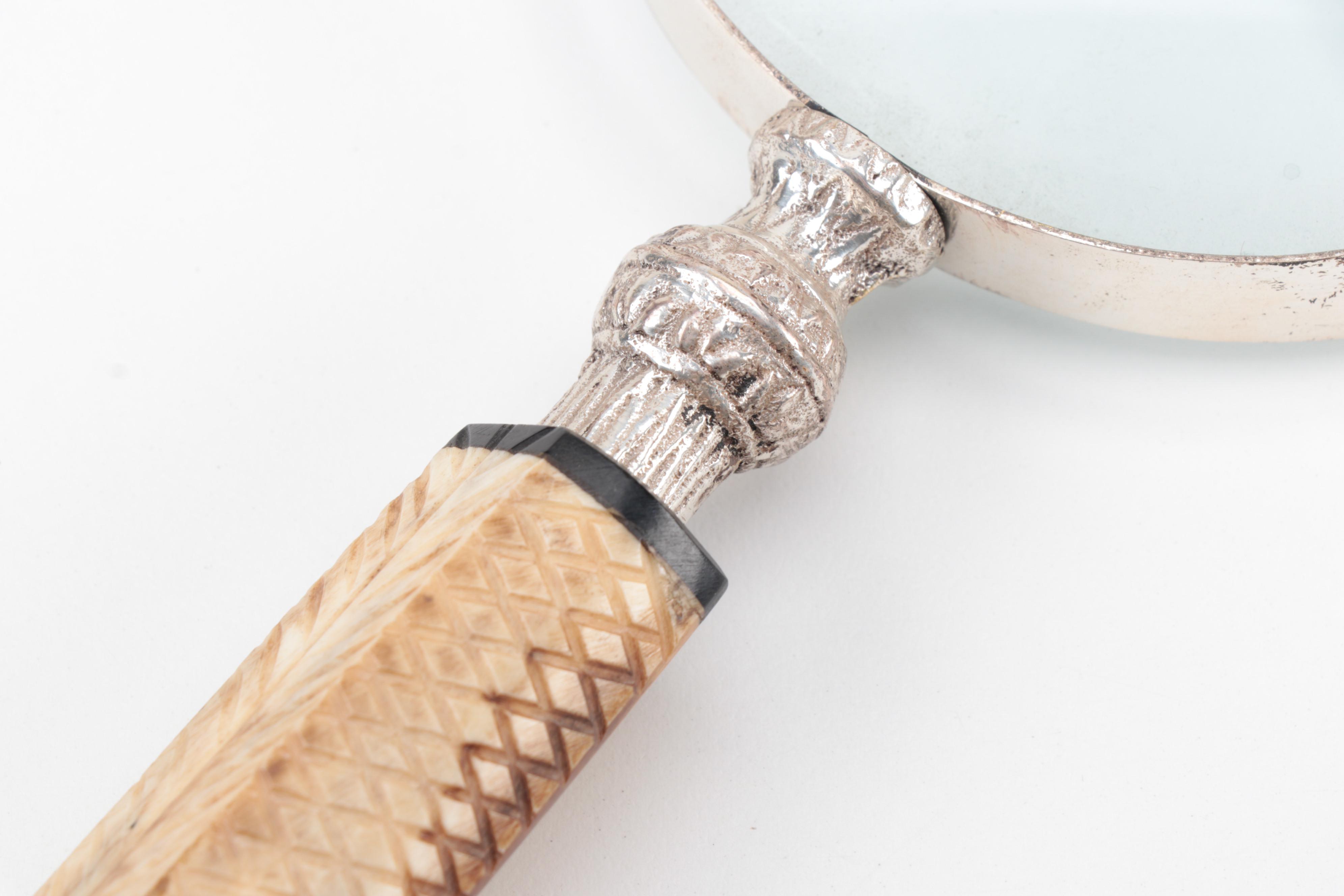 Bone Handled Magnifying Glass and Knife