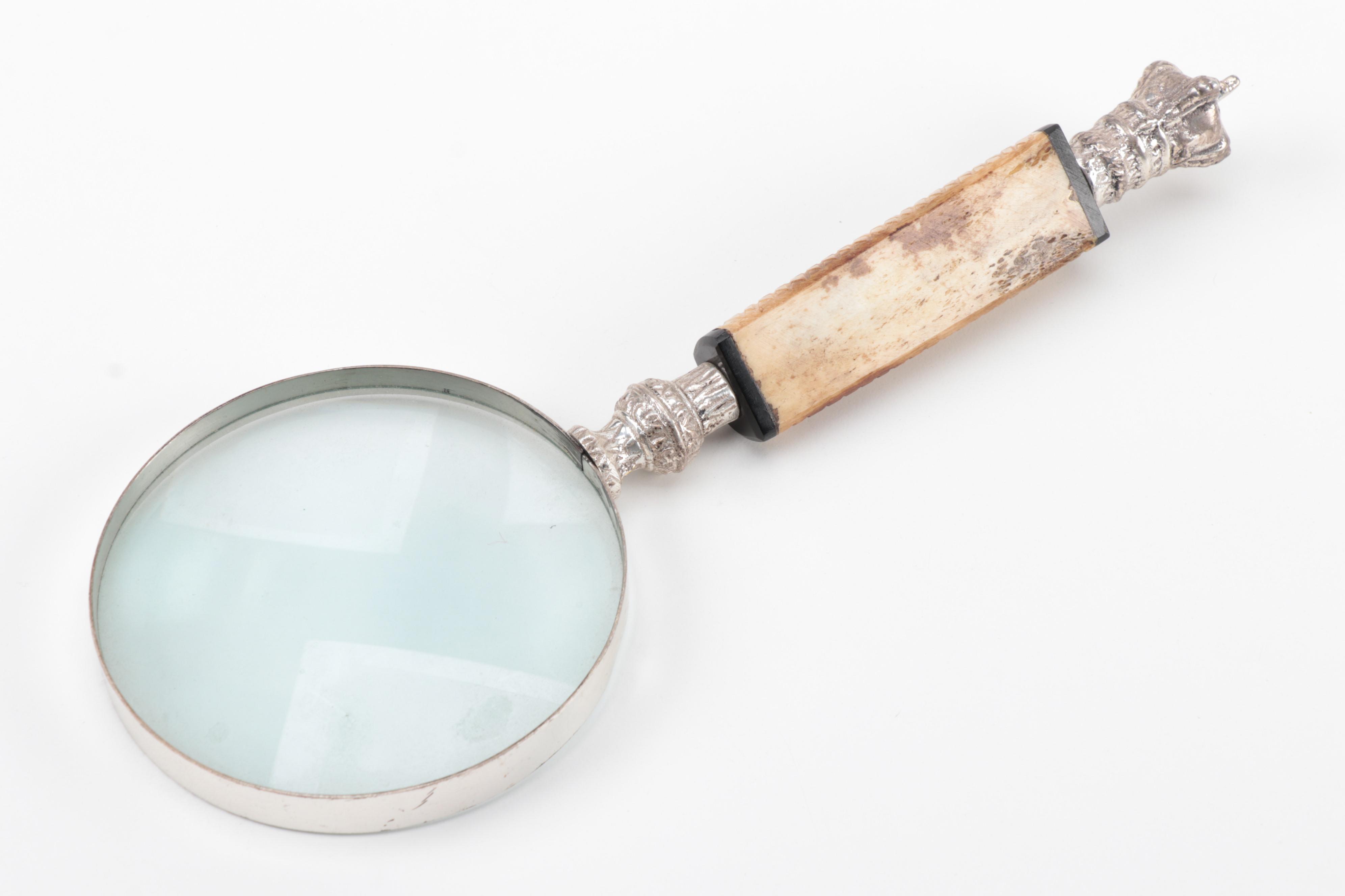 Bone Handled Magnifying Glass and Knife