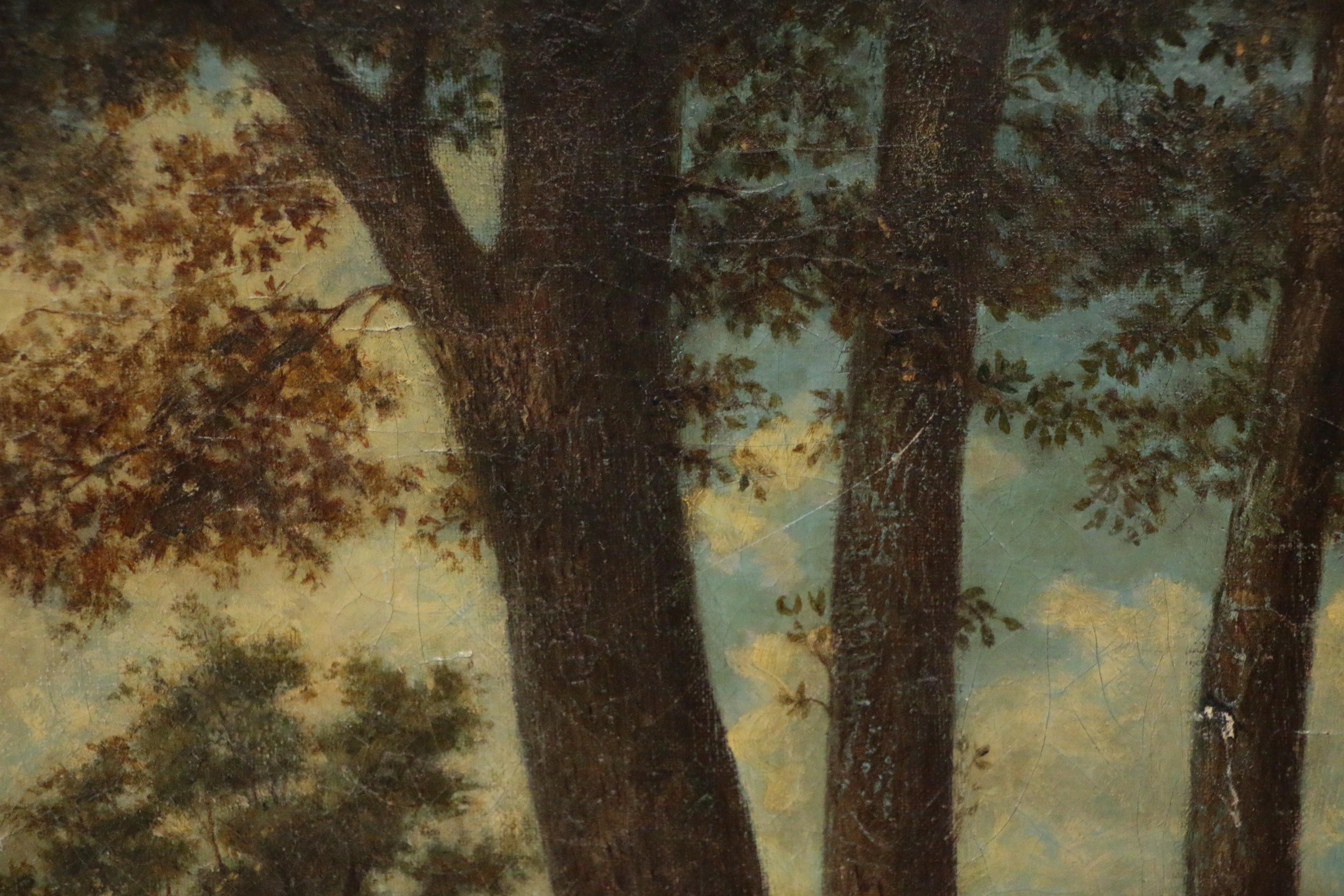 John Simon Schaeffer Landscape Oil Painting with Figure