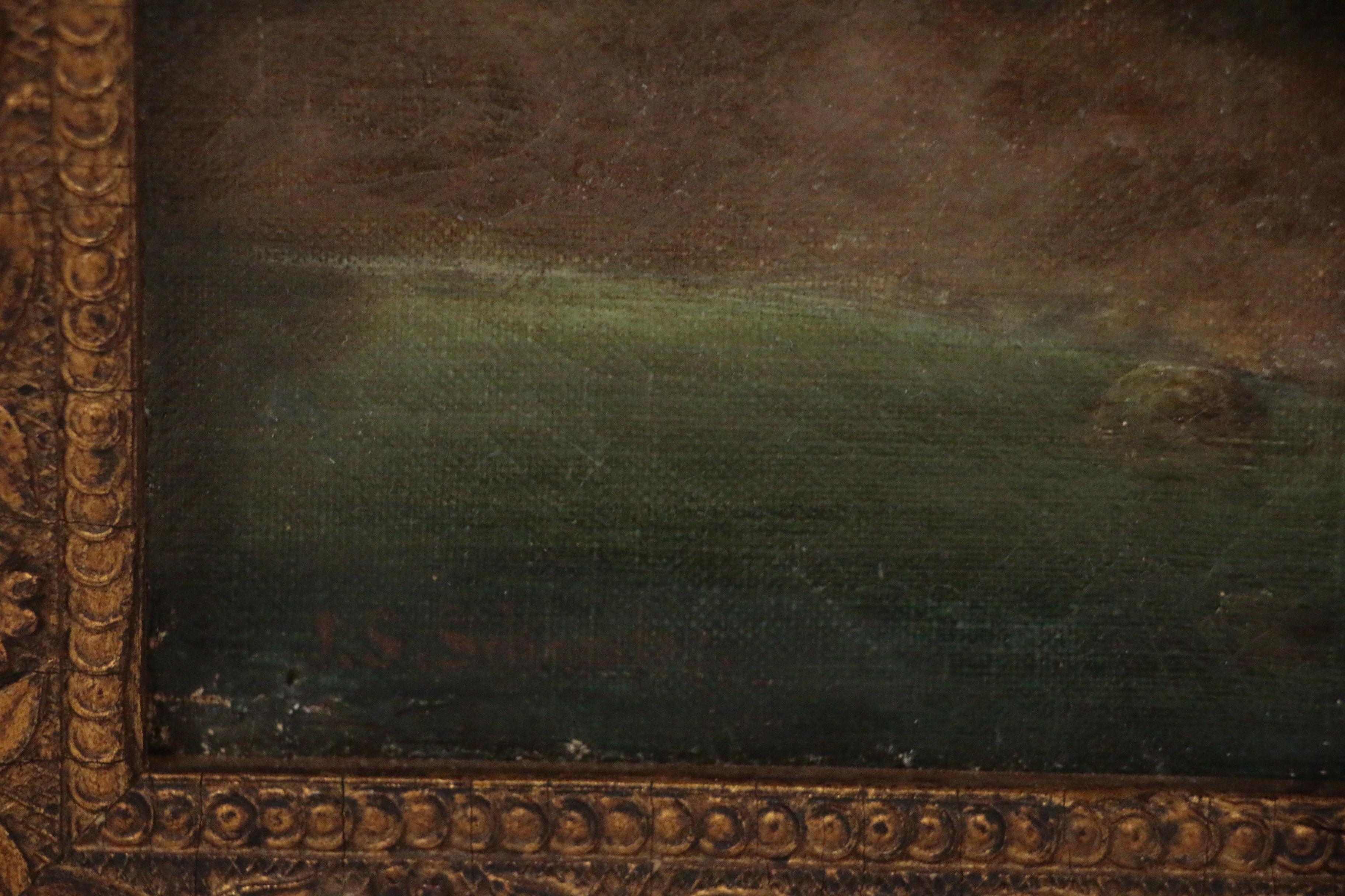 John Simon Schaeffer Landscape Oil Painting with Figure