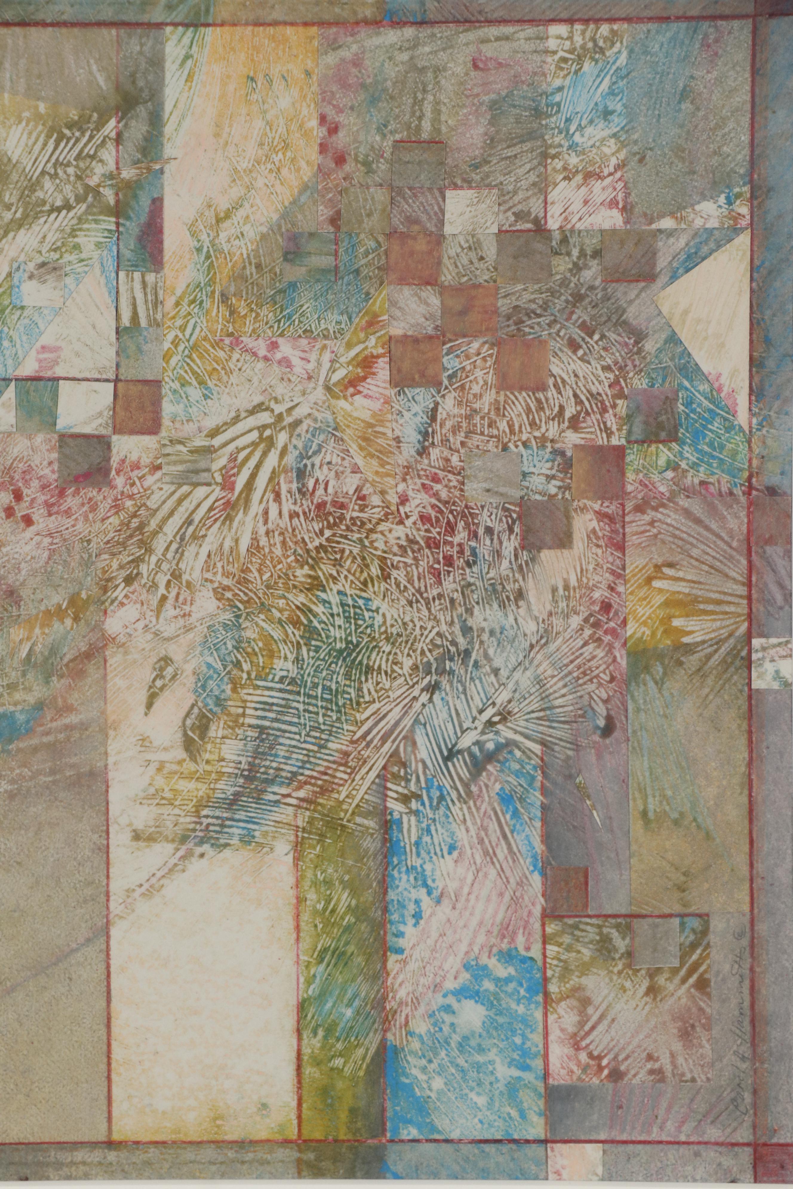 Carol Hammet Mixed Media Print "Blue Vase"