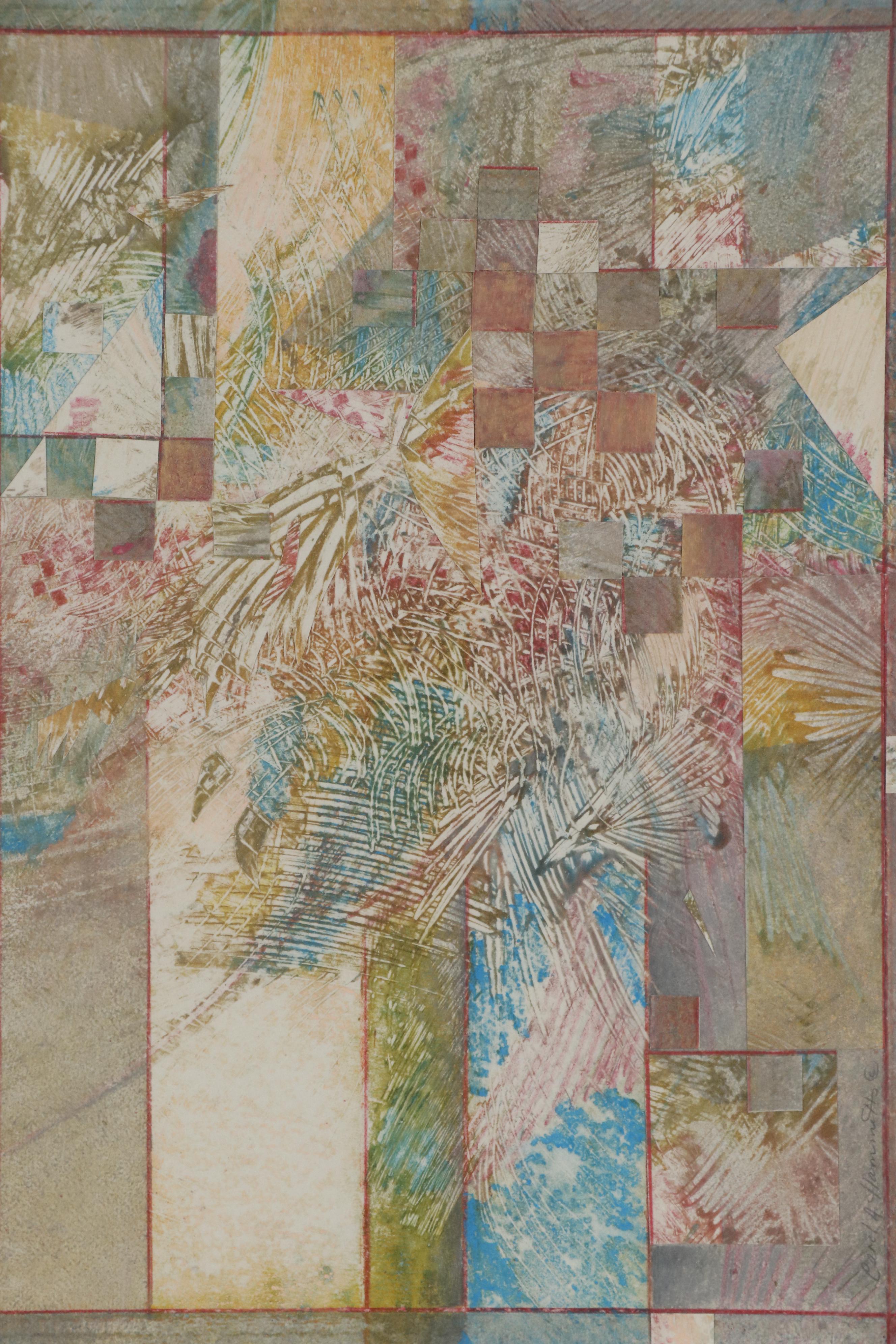 Carol Hammet Mixed Media Print "Blue Vase"